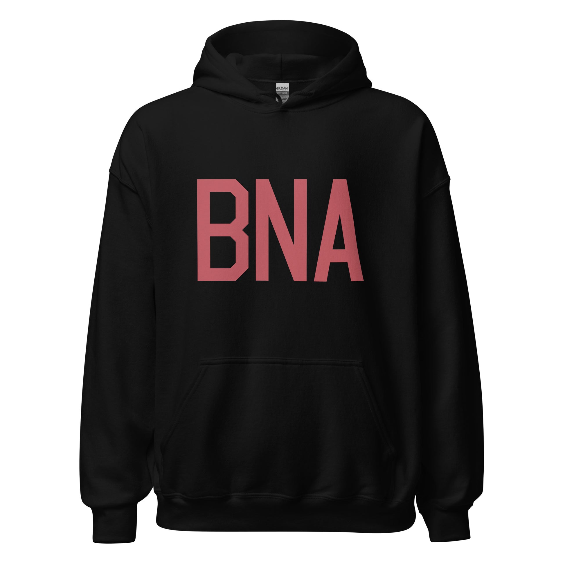 BNA Nashville Unisex Hoodie • Air Force Lettering in Deep Pink • YHM Designs - Image 03