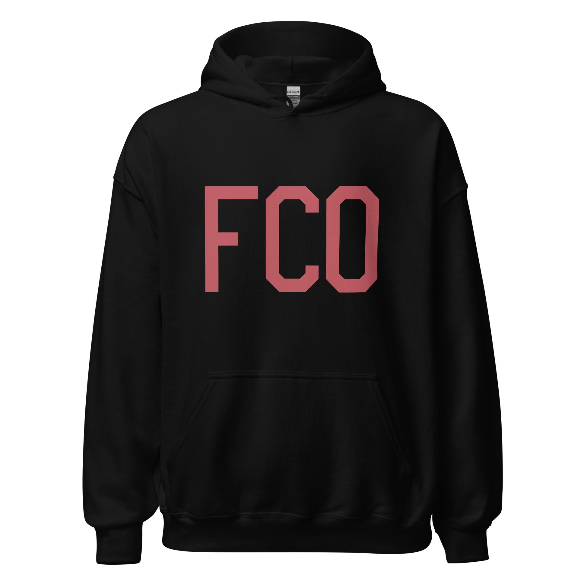 Aviation Enthusiast Hoodie - Deep Pink Graphic • FCO Rome • YHM Designs - Image 03