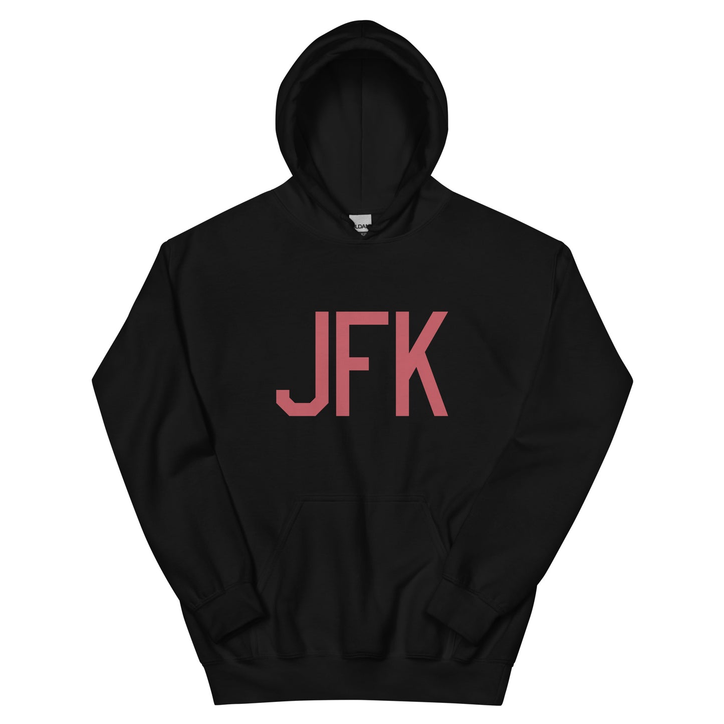 Aviation Enthusiast Hoodie - Deep Pink Graphic • JFK New York City • YHM Designs - Image 01