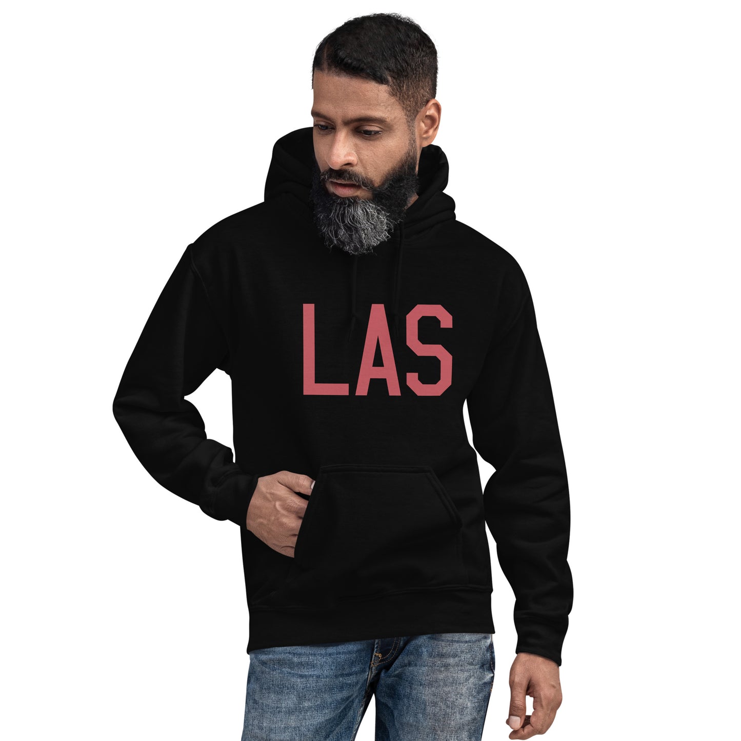 Aviation Enthusiast Hoodie - Deep Pink Graphic • LAS Las Vegas • YHM Designs - Image 05