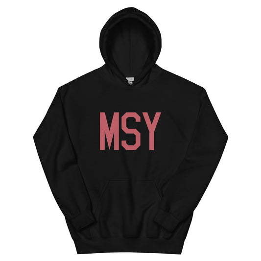 Aviation Enthusiast Hoodie - Deep Pink Graphic • MSY New Orleans • YHM Designs - Image 01
