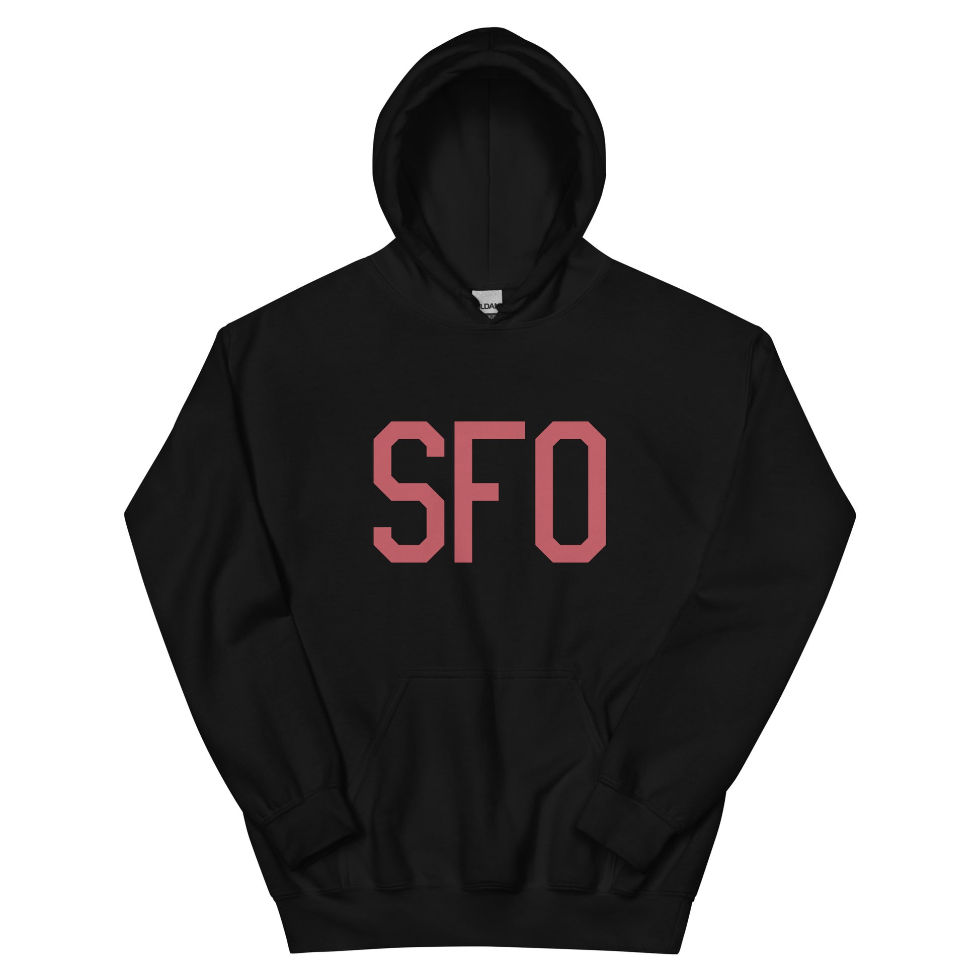 Aviation Enthusiast Hoodie - Deep Pink Graphic • SFO San Francisco • YHM Designs - Image 01