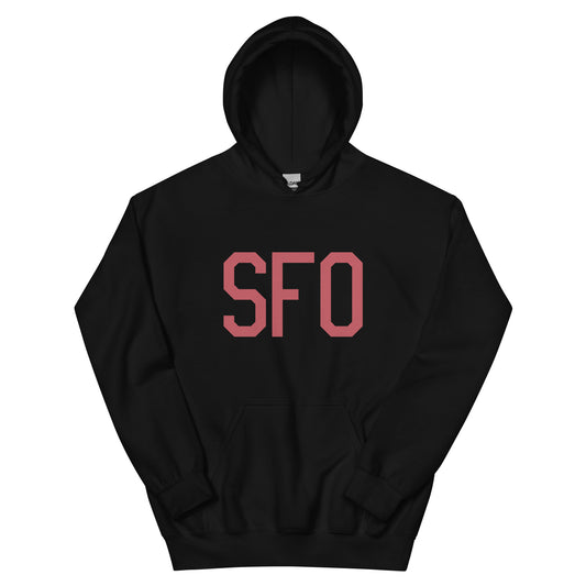 Aviation Enthusiast Hoodie - Deep Pink Graphic • SFO San Francisco • YHM Designs - Image 01