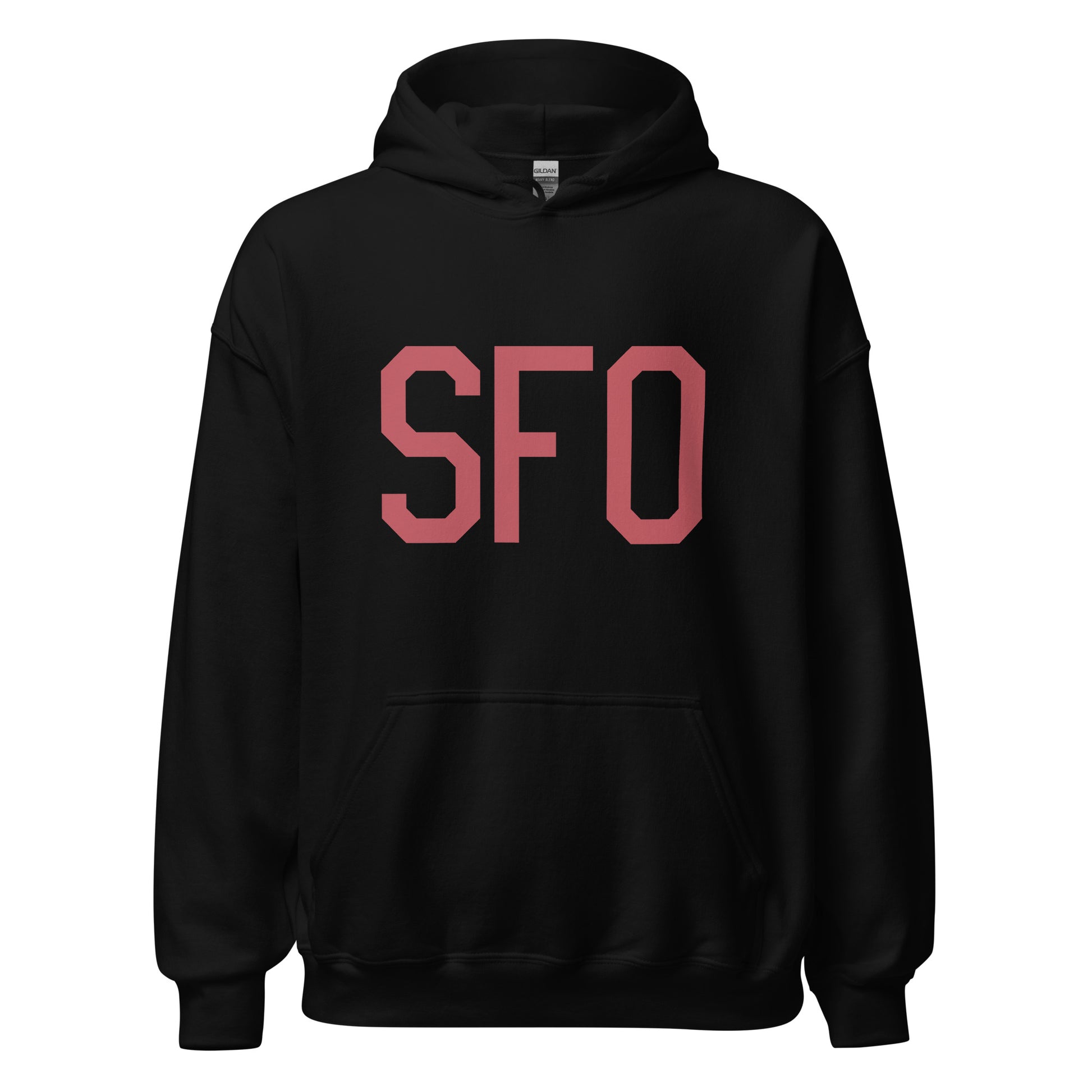 Aviation Enthusiast Hoodie - Deep Pink Graphic • SFO San Francisco • YHM Designs - Image 03