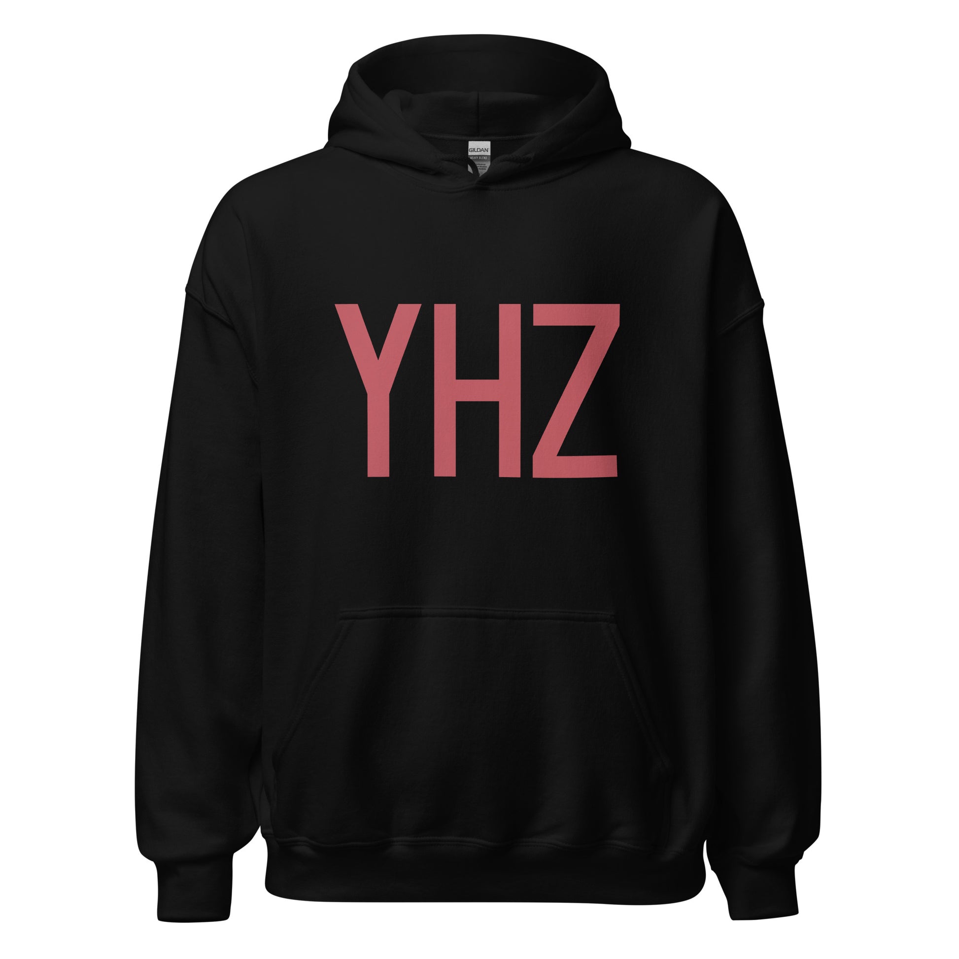YHZ Halifax Unisex Hoodie • Air Force Lettering in Deep Pink • YHM Designs - Image 03