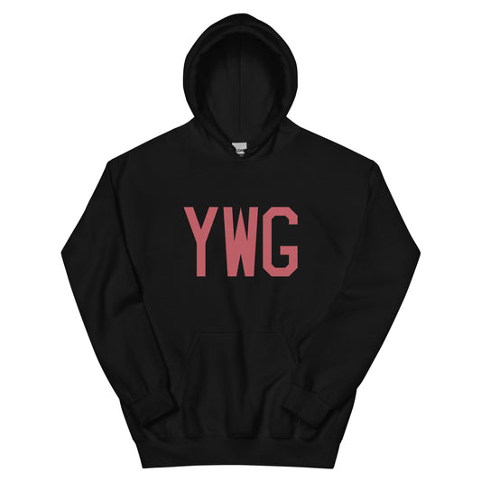 Aviation Enthusiast Hoodie - Deep Pink Graphic • YWG Winnipeg • YHM Designs - Image 01