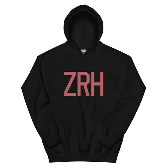 Aviation Enthusiast Hoodie - Deep Pink Graphic • ZRH Zurich • YHM Designs - Image 01