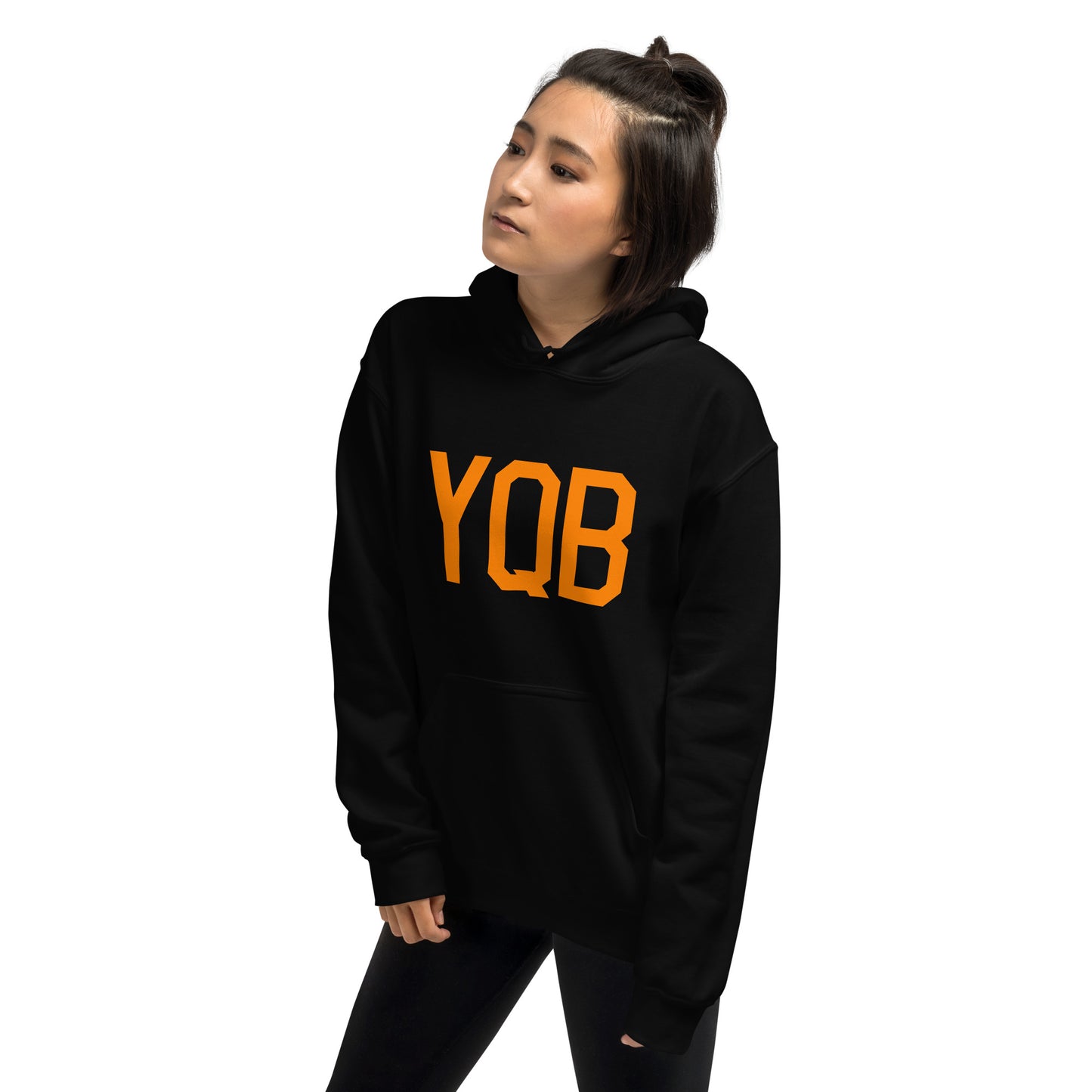 Unisex Hoodie - Orange Graphic • YQB Quebec City • YHM Designs - Image 06