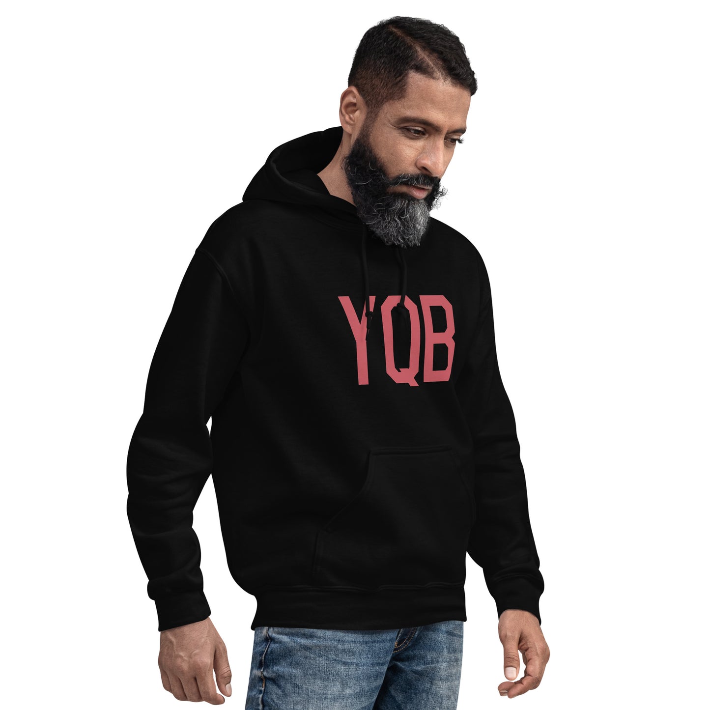 Aviation Enthusiast Hoodie - Deep Pink Graphic • YQB Quebec City • YHM Designs - Image 06
