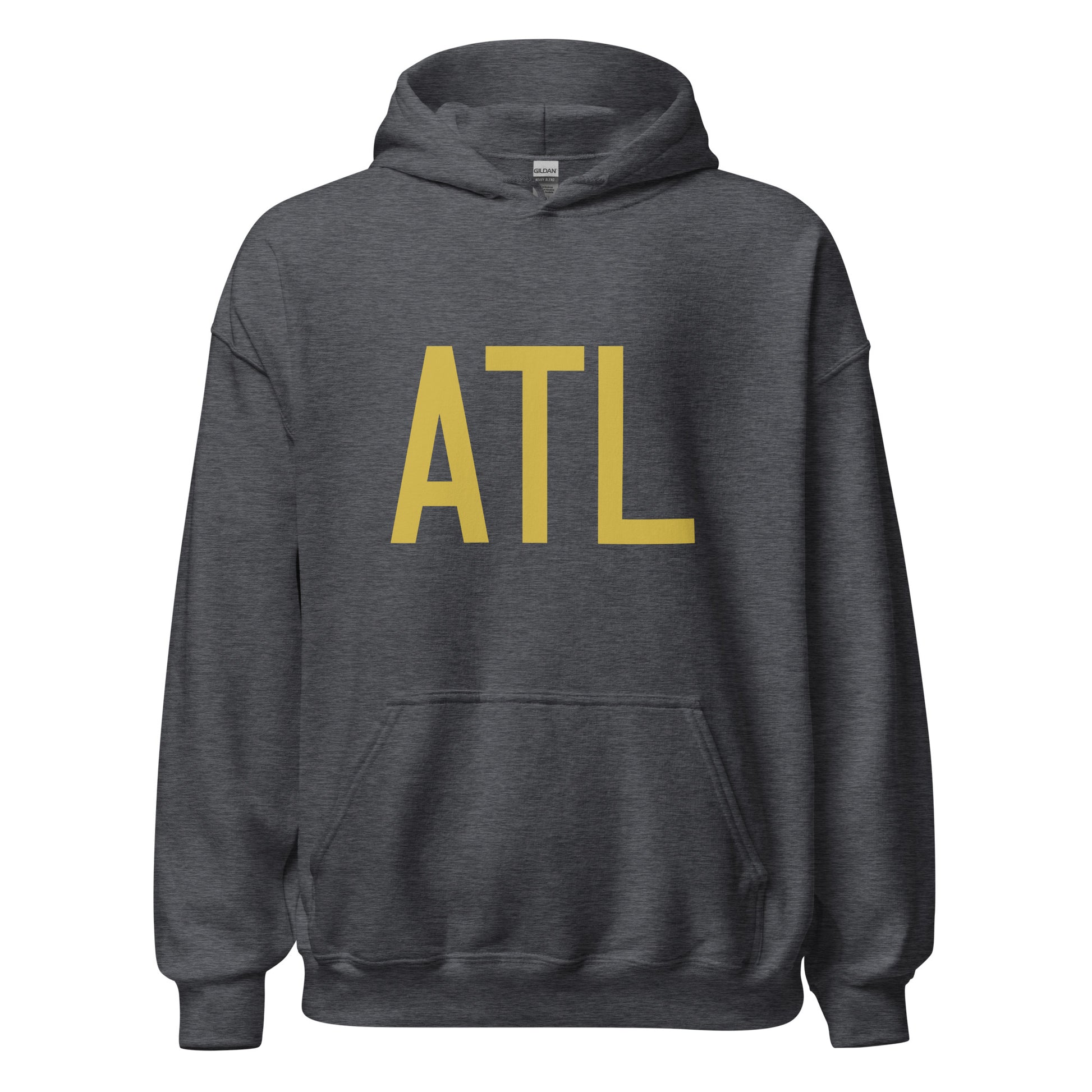 ATL Atlanta Unisex Hoodie • Air Force Lettering in Old Gold • YHM Designs - Image 03