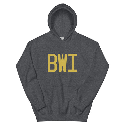 Aviation Gift Unisex Hoodie - Old Gold Graphic • BWI Baltimore • YHM Designs - Image 01