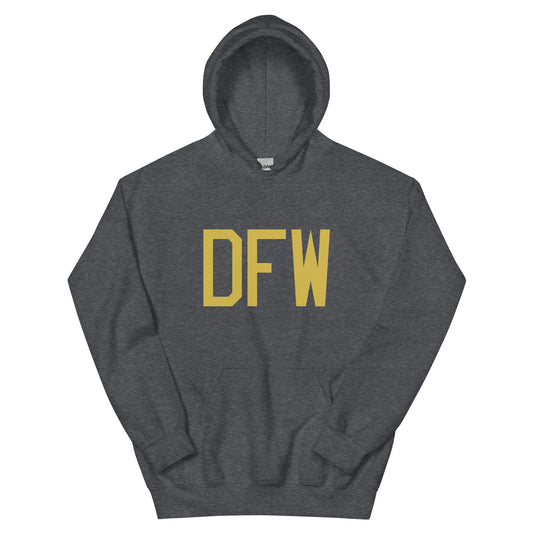 Aviation Gift Unisex Hoodie - Old Gold Graphic • DFW Dallas • YHM Designs - Image 01