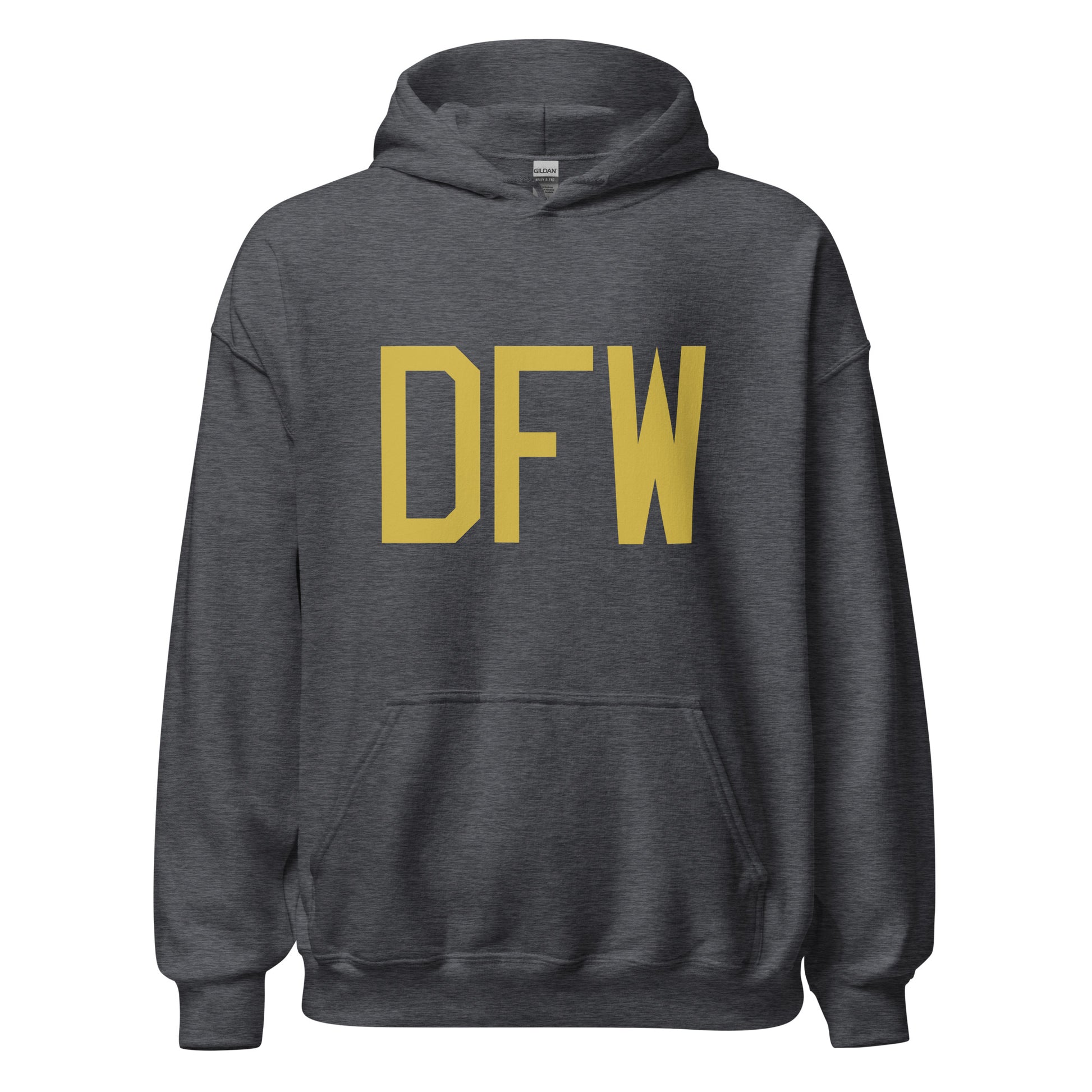 Aviation Gift Unisex Hoodie - Old Gold Graphic • DFW Dallas • YHM Designs - Image 03