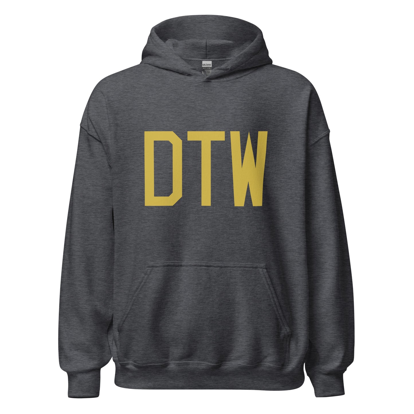 Aviation Gift Unisex Hoodie - Old Gold Graphic • DTW Detroit • YHM Designs - Image 03