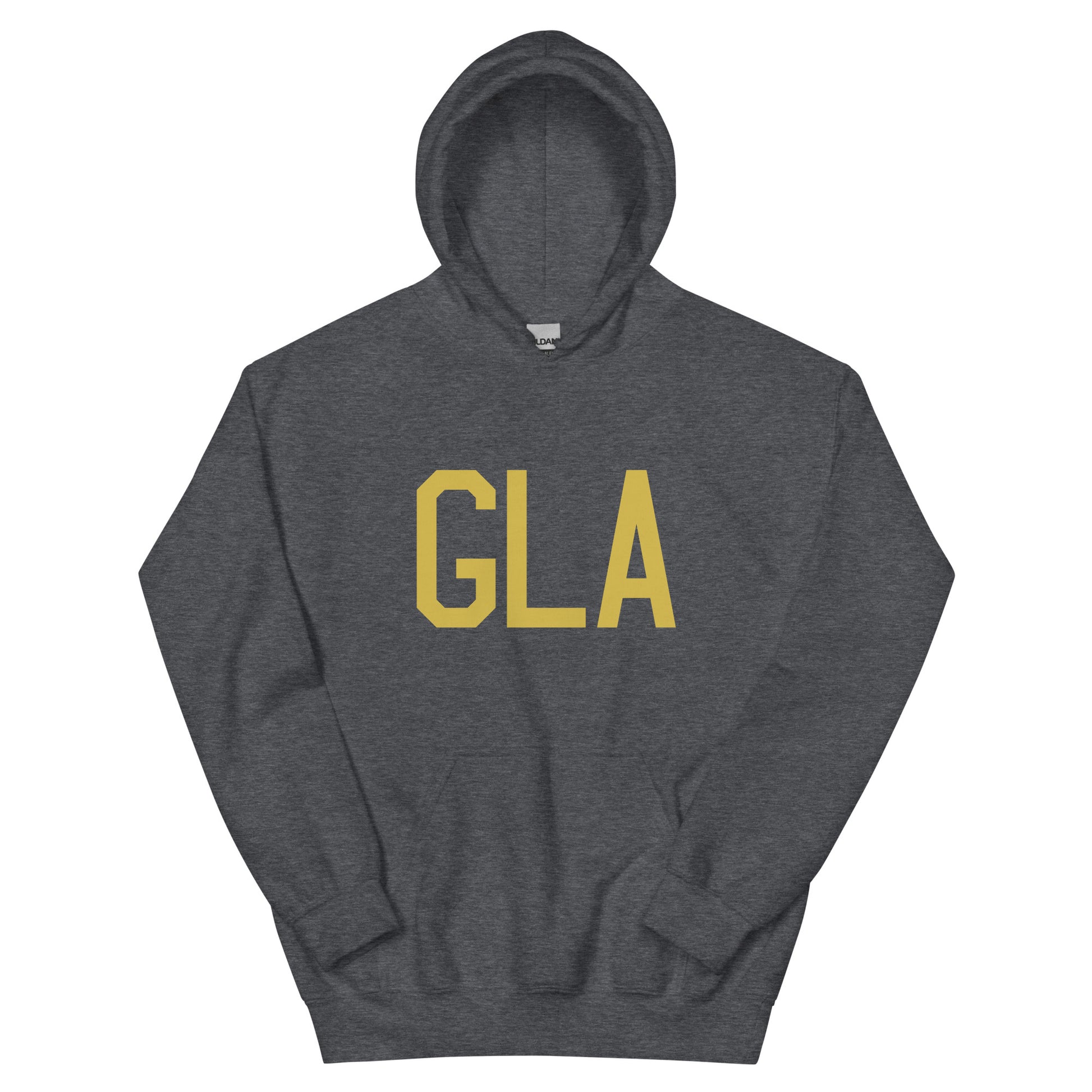 Aviation Gift Unisex Hoodie - Old Gold Graphic • GLA Glasgow • YHM Designs - Image 01