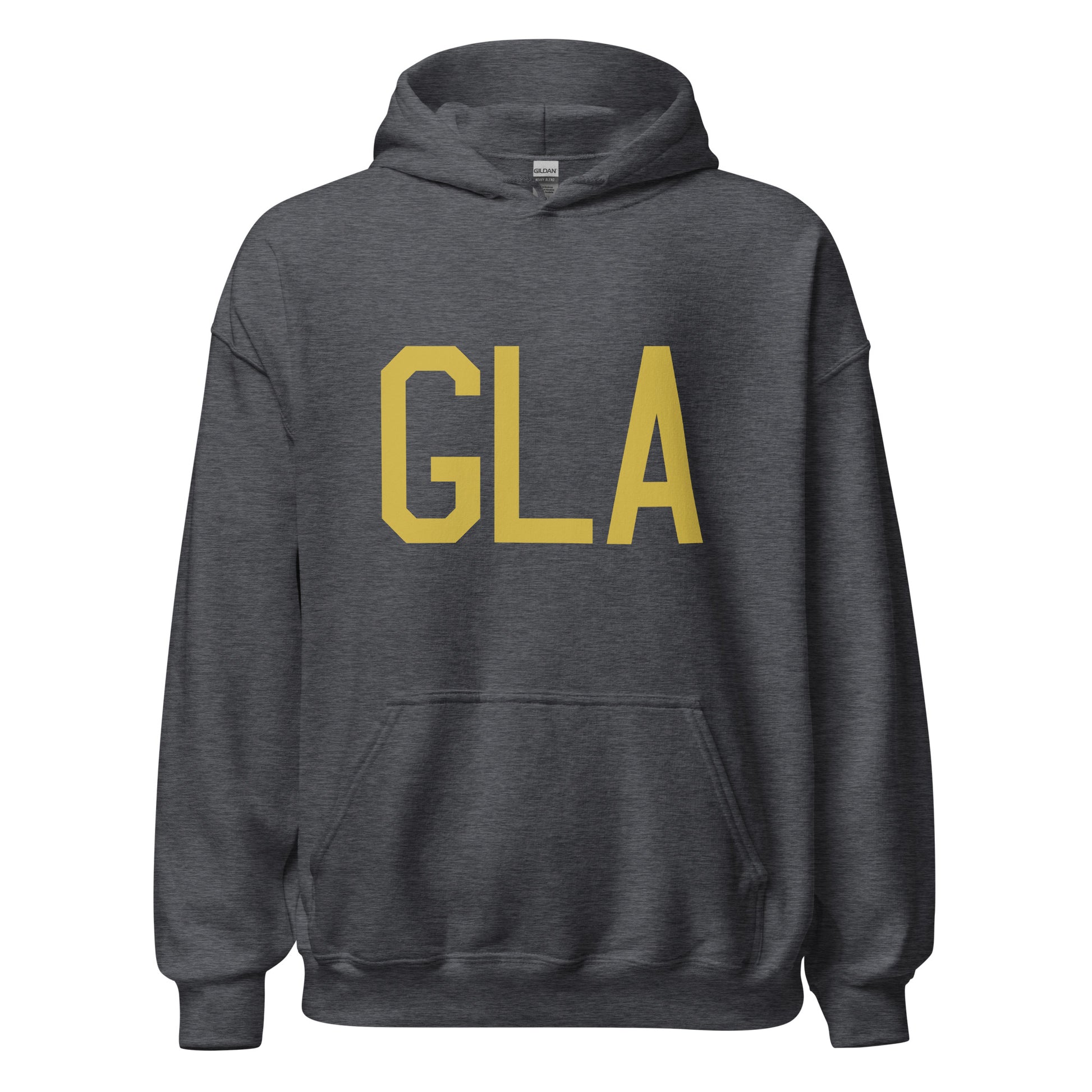 Aviation Gift Unisex Hoodie - Old Gold Graphic • GLA Glasgow • YHM Designs - Image 03