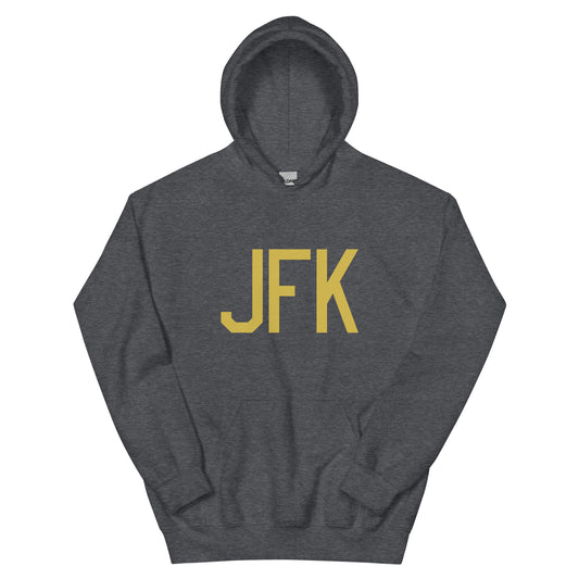 Aviation Gift Unisex Hoodie - Old Gold Graphic • JFK New York City • YHM Designs - Image 01