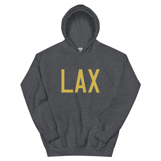 Aviation Gift Unisex Hoodie - Old Gold Graphic • LAX Los Angeles • YHM Designs - Image 01