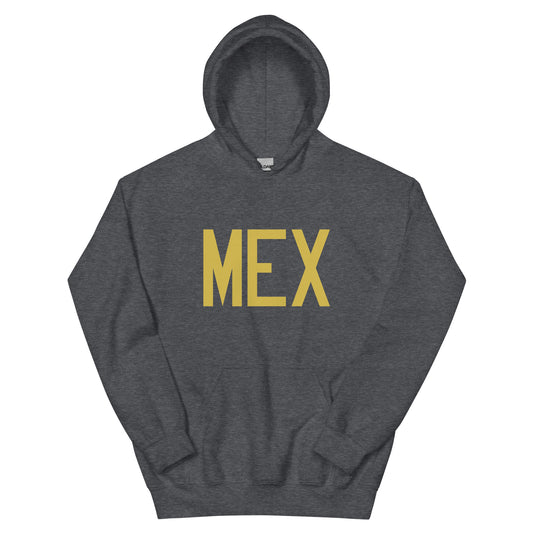 Aviation Gift Unisex Hoodie - Old Gold Graphic • MEX Mexico City • YHM Designs - Image 01