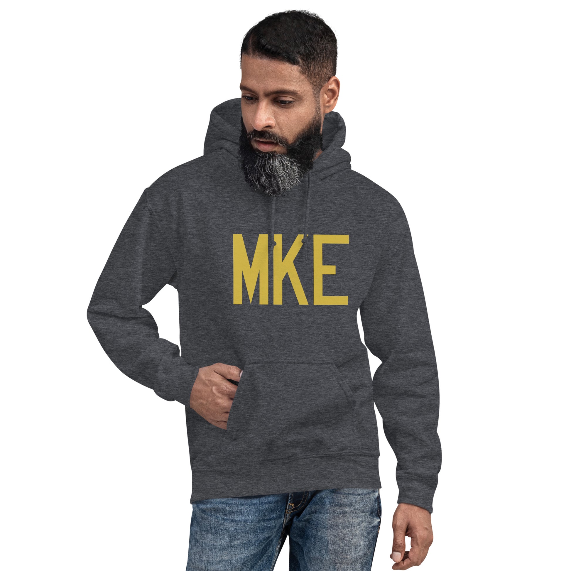 Aviation Gift Unisex Hoodie - Old Gold Graphic • MKE Milwaukee • YHM Designs - Image 05