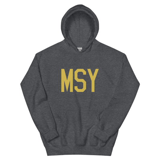 Aviation Gift Unisex Hoodie - Old Gold Graphic • MSY New Orleans • YHM Designs - Image 01