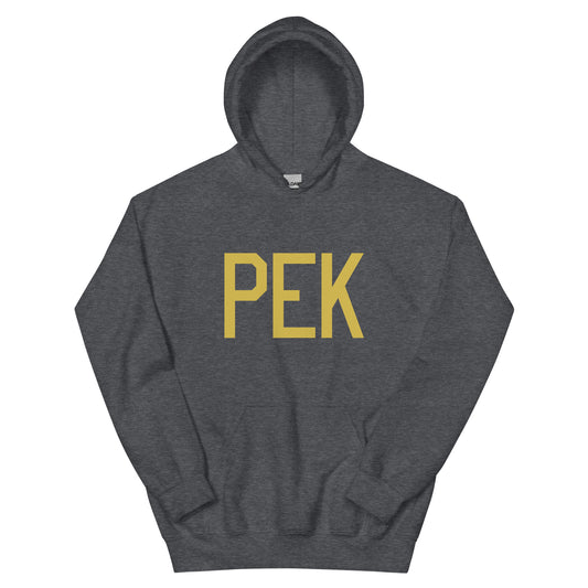 Aviation Gift Unisex Hoodie - Old Gold Graphic • PEK Beijing • YHM Designs - Image 01