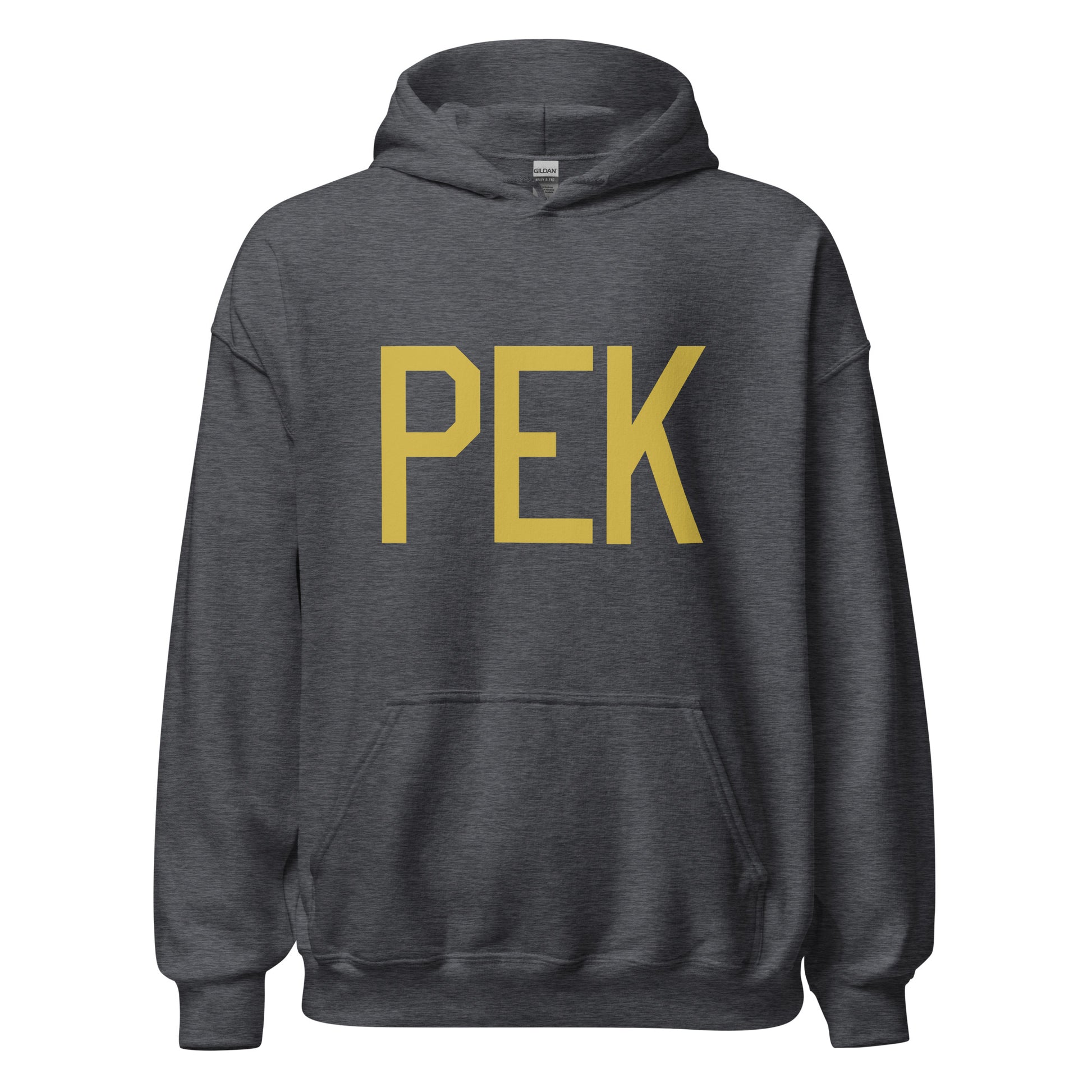 Aviation Gift Unisex Hoodie - Old Gold Graphic • PEK Beijing • YHM Designs - Image 03