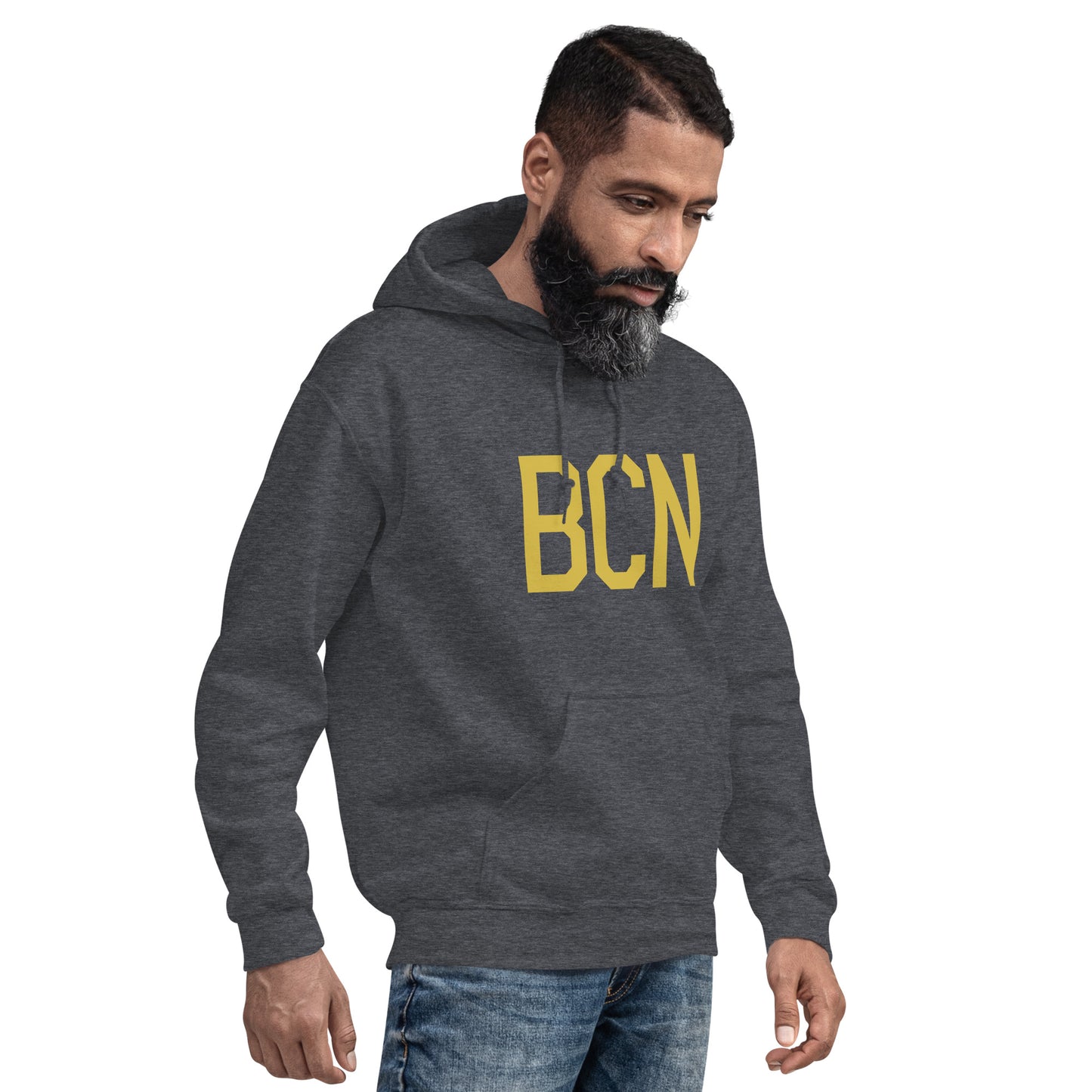 Aviation Gift Unisex Hoodie - Old Gold Graphic • BCN Barcelona • YHM Designs - Image 06
