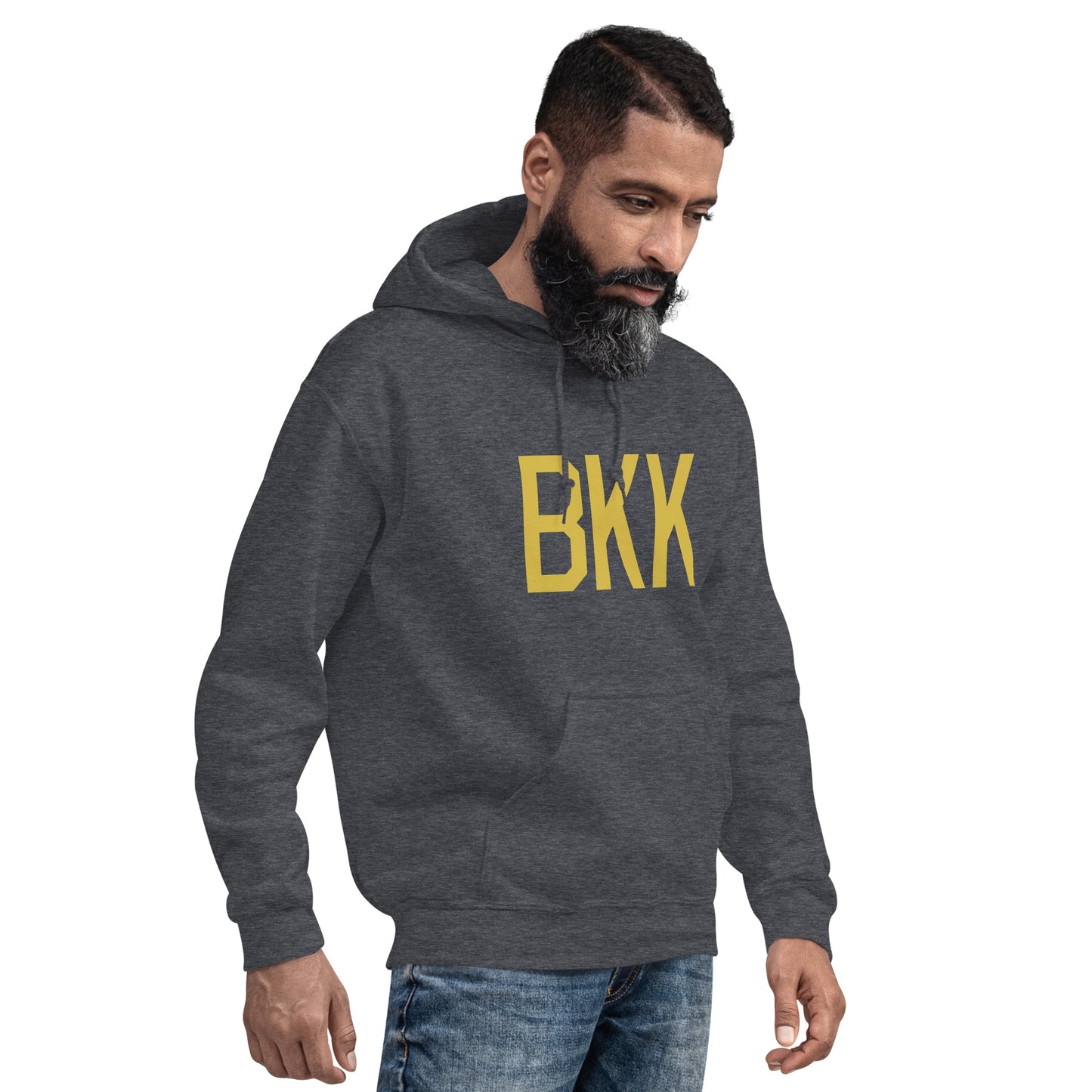 Aviation Gift Unisex Hoodie - Old Gold Graphic • BKK Bangkok • YHM Designs - Image 06