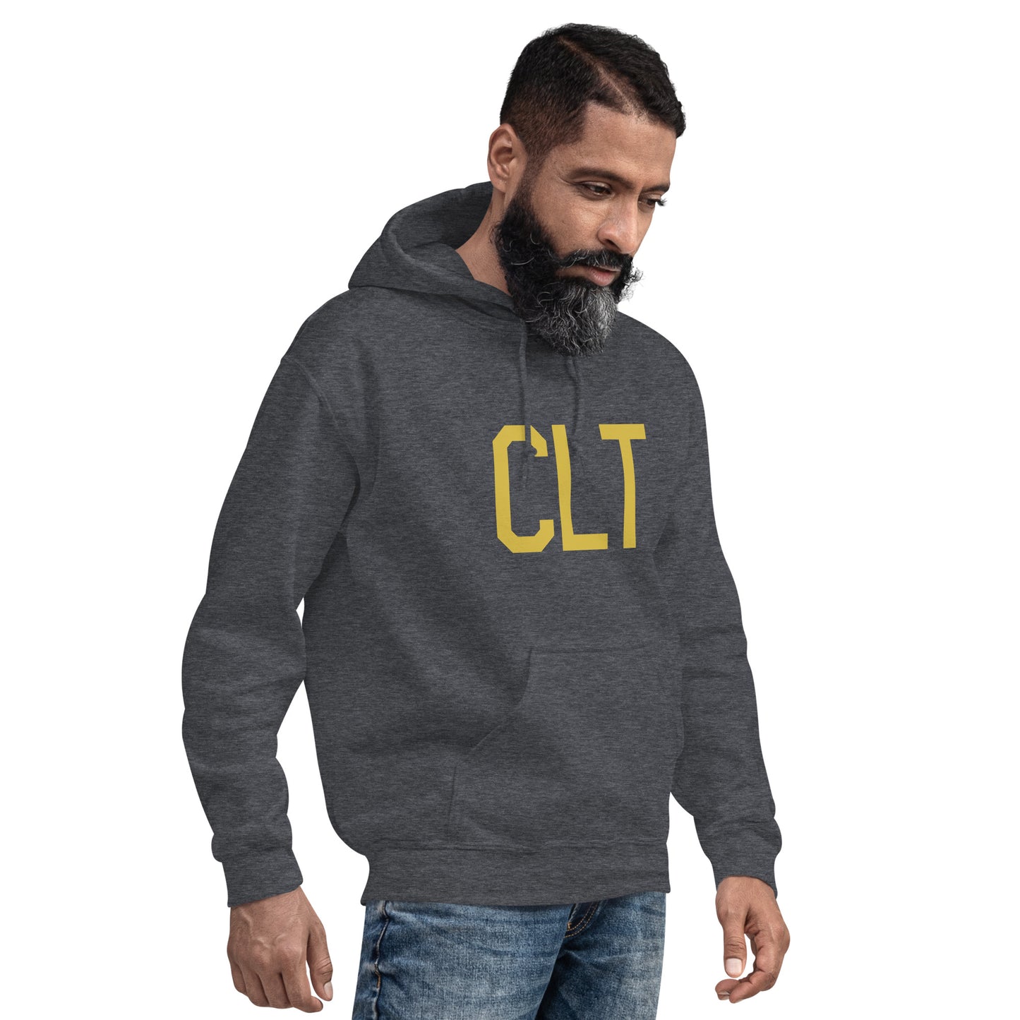 Aviation Gift Unisex Hoodie - Old Gold Graphic • CLT Charlotte • YHM Designs - Image 06