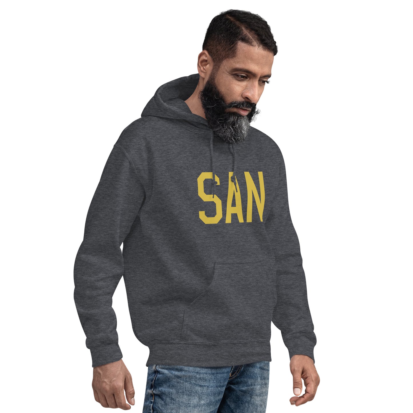 Aviation Gift Unisex Hoodie - Old Gold Graphic • SAN San Diego • YHM Designs - Image 06