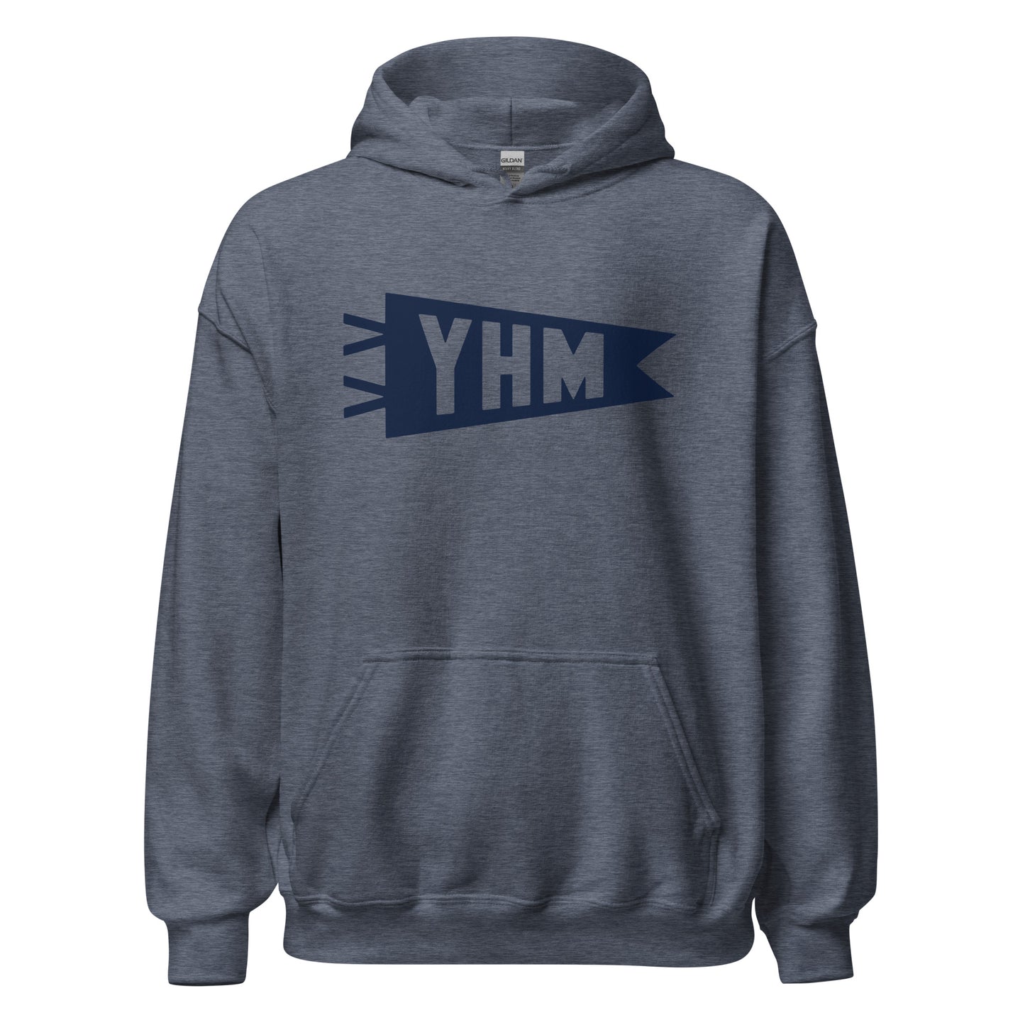 Airport Code Unisex Hoodie - Navy Blue Graphic • YHM Hamilton • YHM Designs - Image 05