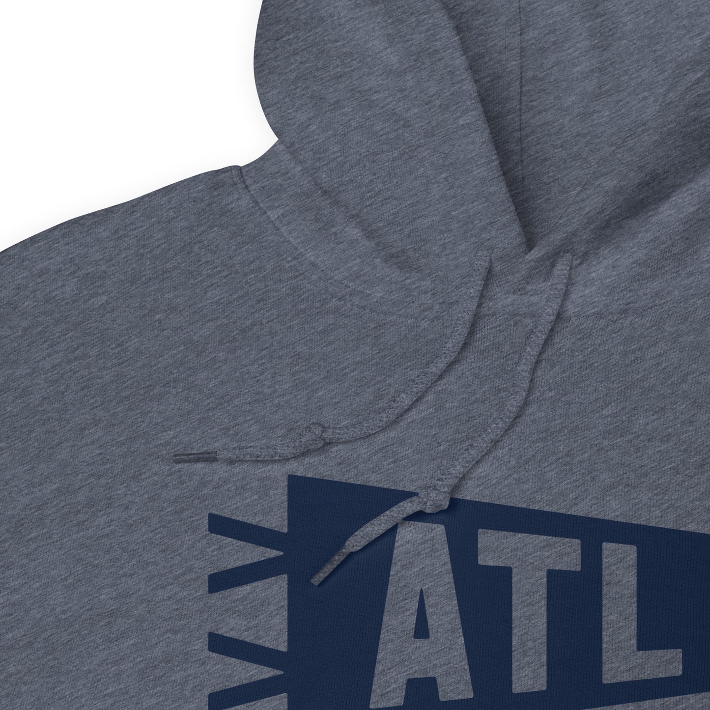 Airport Code Unisex Hoodie - Navy Blue Graphic • ATL Atlanta • YHM Designs - Image 06