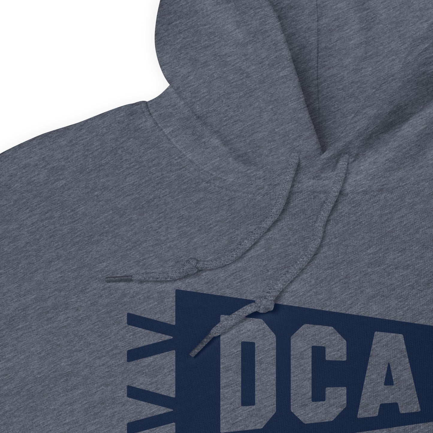 Airport Code Unisex Hoodie - Navy Blue Graphic • DCA Washington • YHM Designs - Image 06