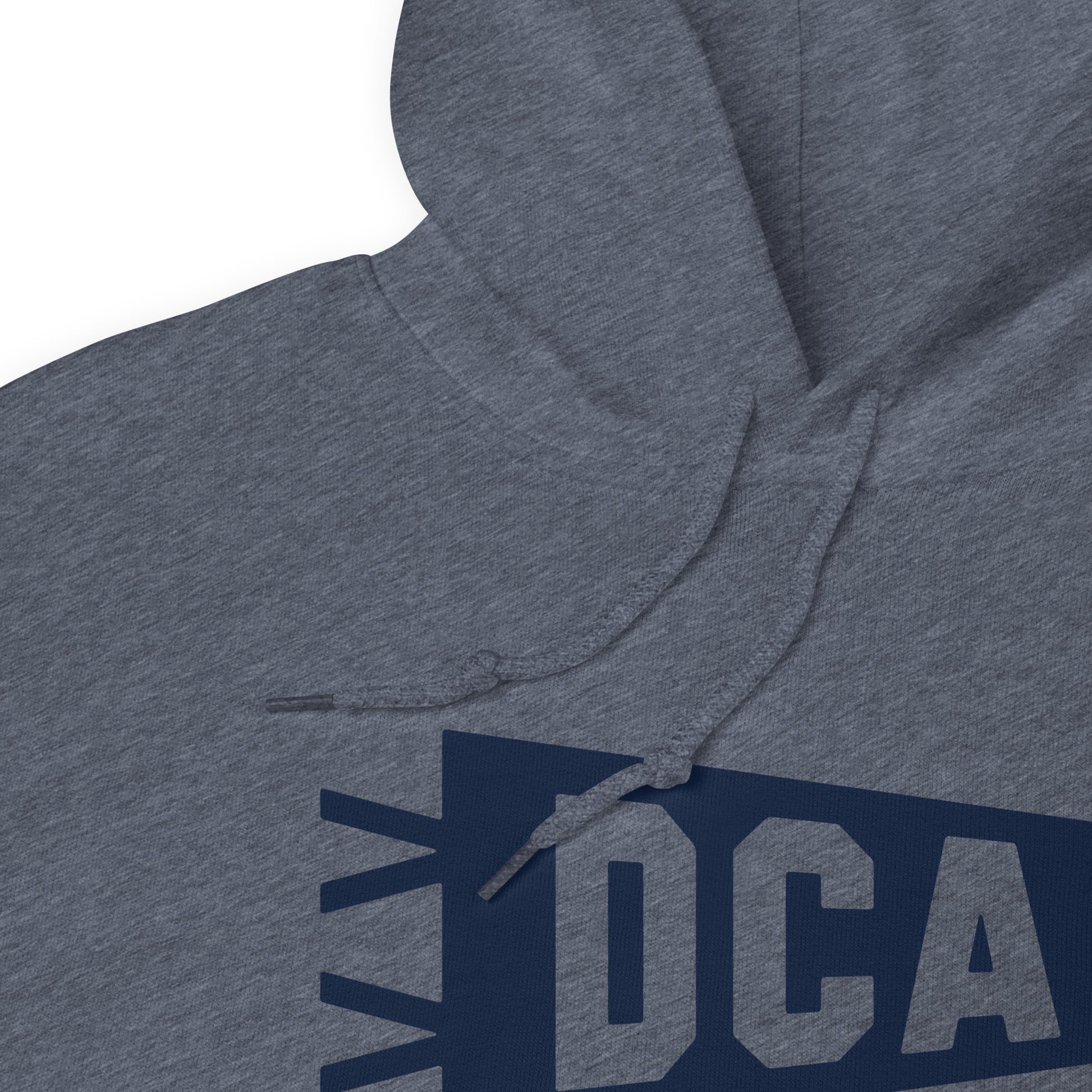Airport Code Unisex Hoodie - Navy Blue Graphic • DCA Washington • YHM Designs - Image 06
