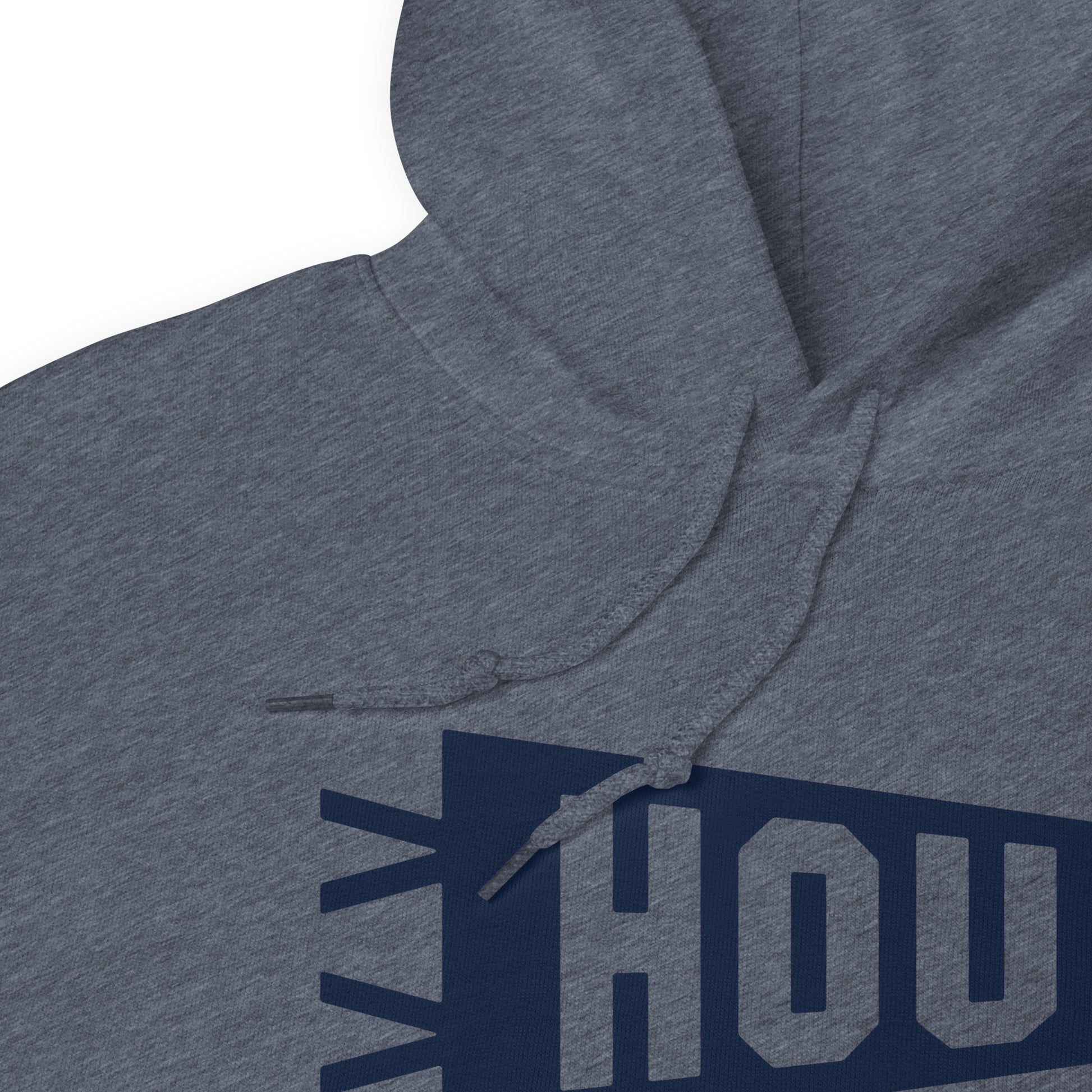 Airport Code Unisex Hoodie - Navy Blue Graphic • HOU Houston • YHM Designs - Image 06