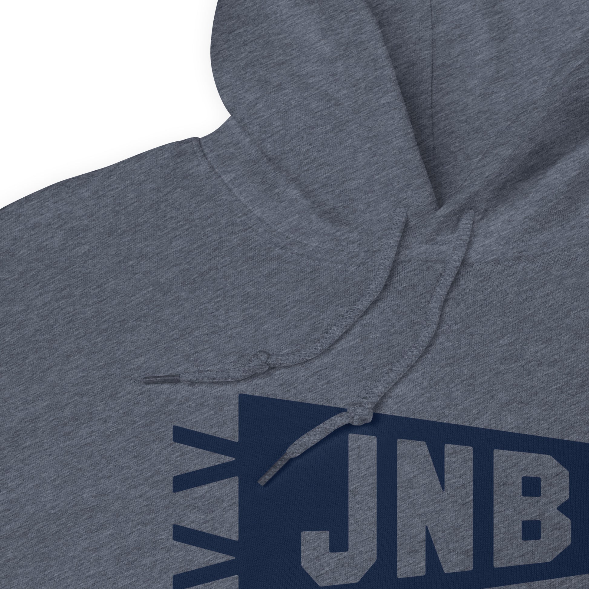 Airport Code Unisex Hoodie - Navy Blue Graphic • JNB Johannesburg • YHM Designs - Image 06