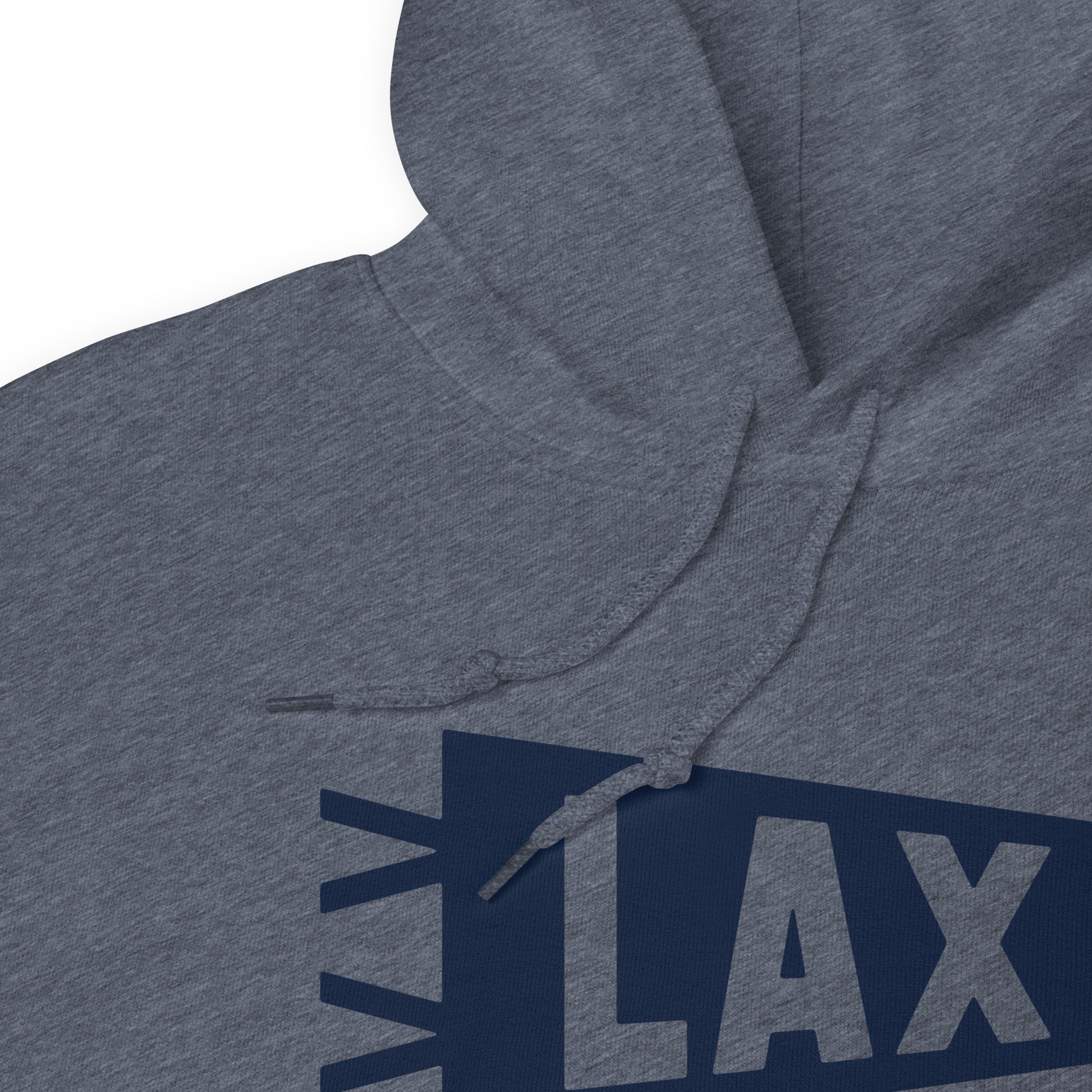 Airport Code Unisex Hoodie - Navy Blue Graphic • LAX Los Angeles • YHM Designs - Image 06