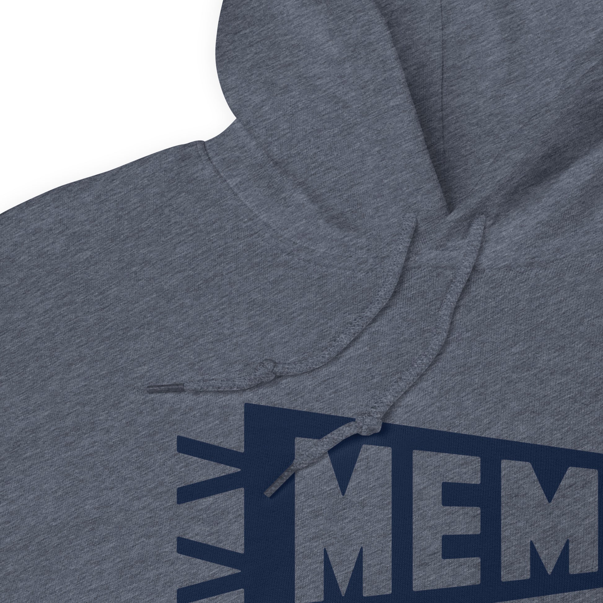 Airport Code Unisex Hoodie - Navy Blue Graphic • MEM Memphis • YHM Designs - Image 06