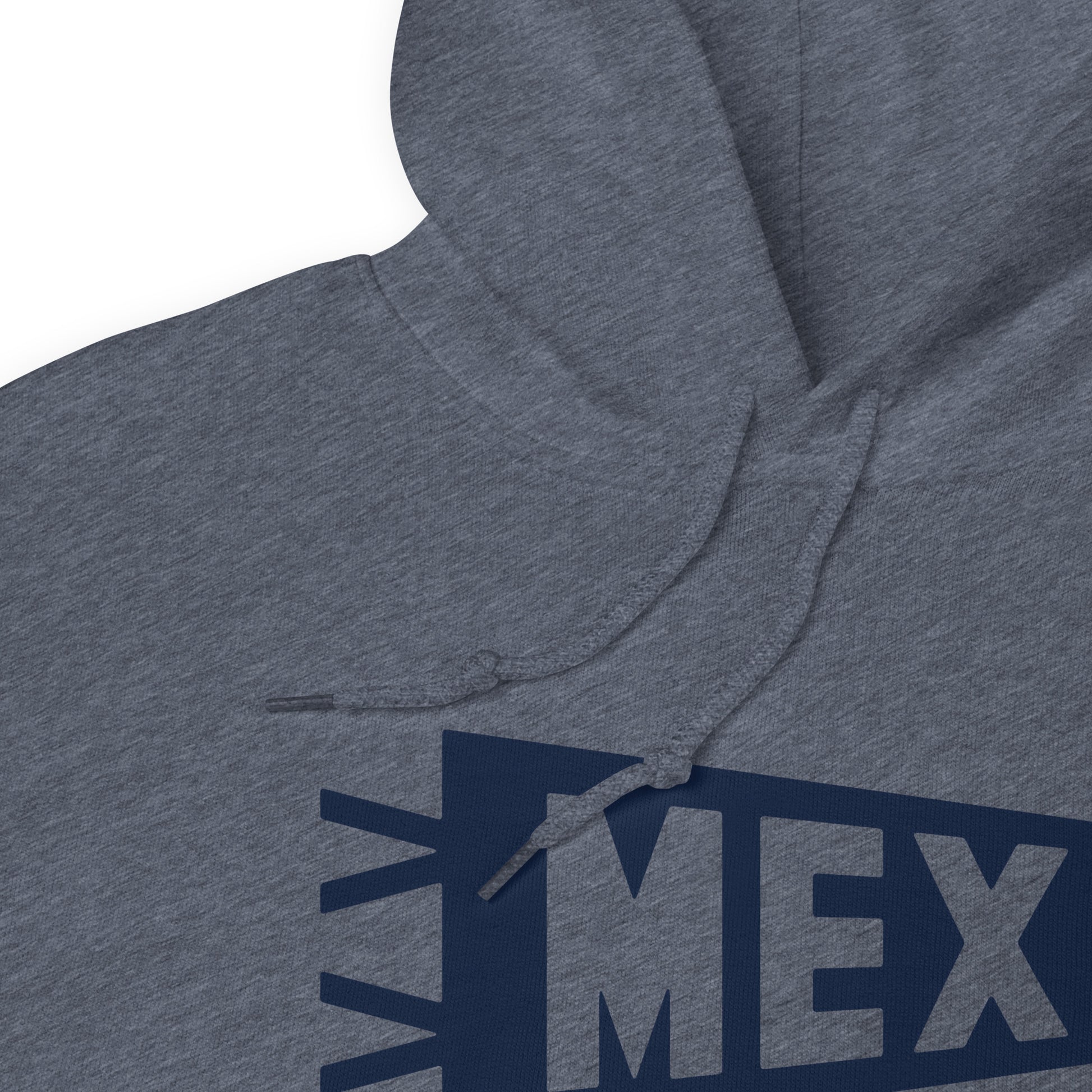 Airport Code Unisex Hoodie - Navy Blue Graphic • MEX Mexico City • YHM Designs - Image 06