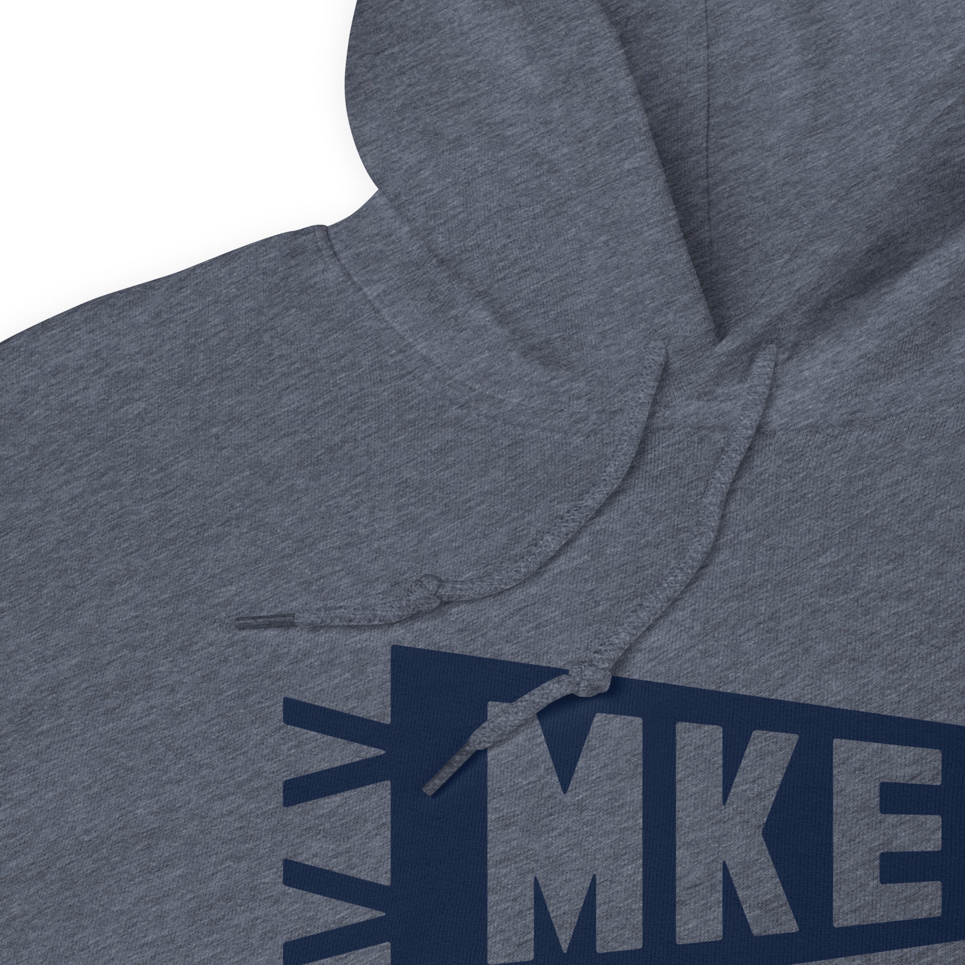 Airport Code Unisex Hoodie - Navy Blue Graphic • MKE Milwaukee • YHM Designs - Image 06