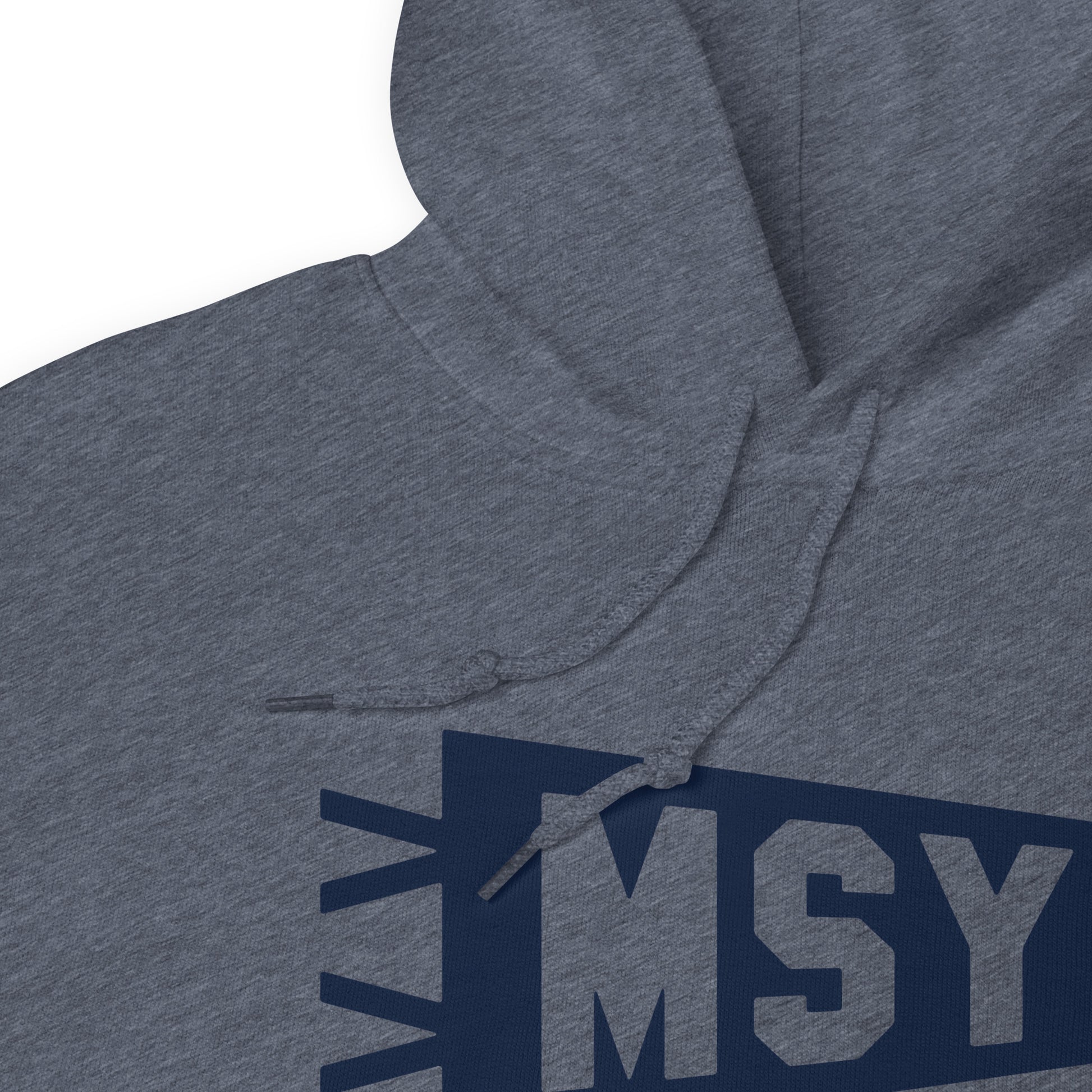 Airport Code Unisex Hoodie - Navy Blue Graphic • MSY New Orleans • YHM Designs - Image 06