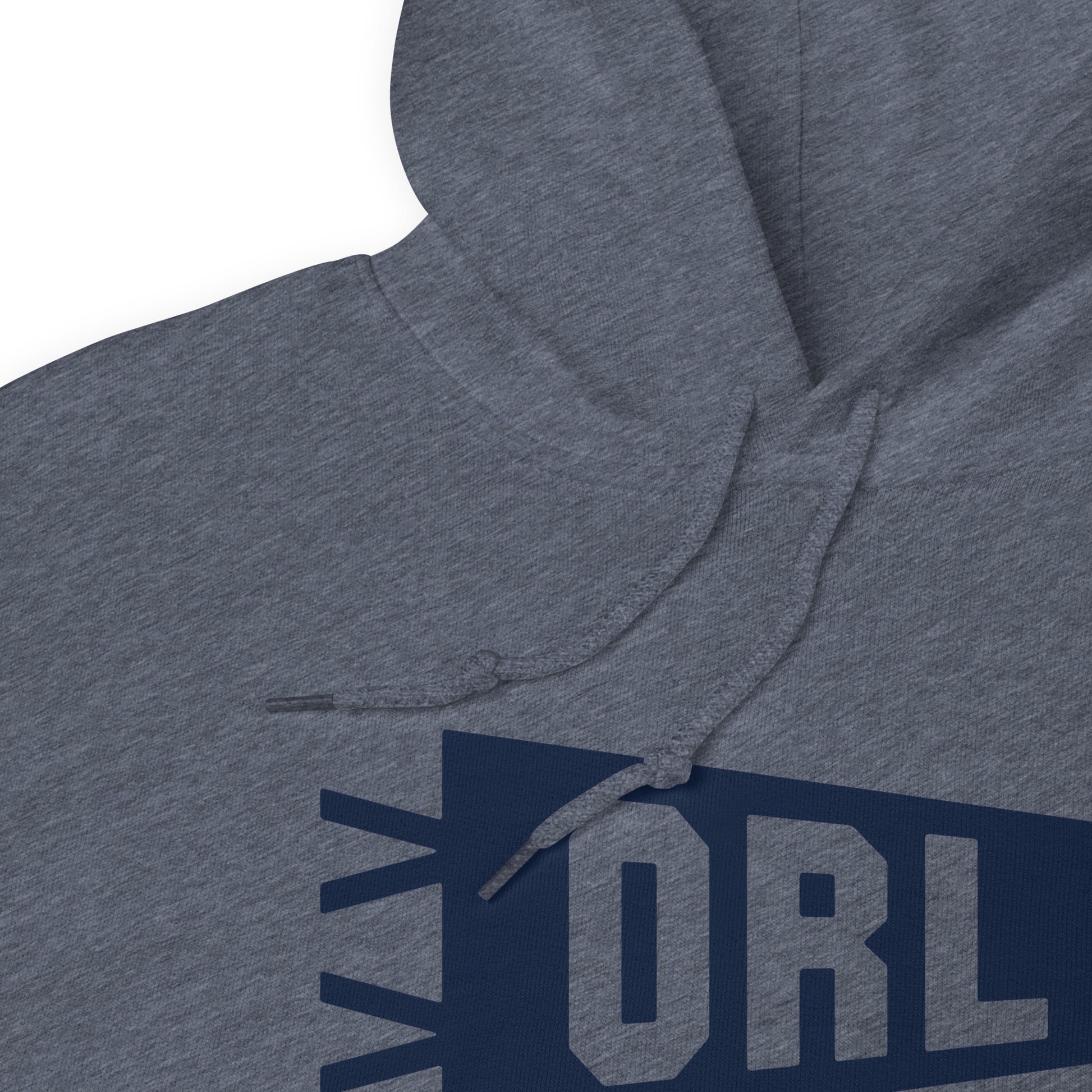 Airport Code Unisex Hoodie - Navy Blue Graphic • ORL Orlando • YHM Designs - Image 06