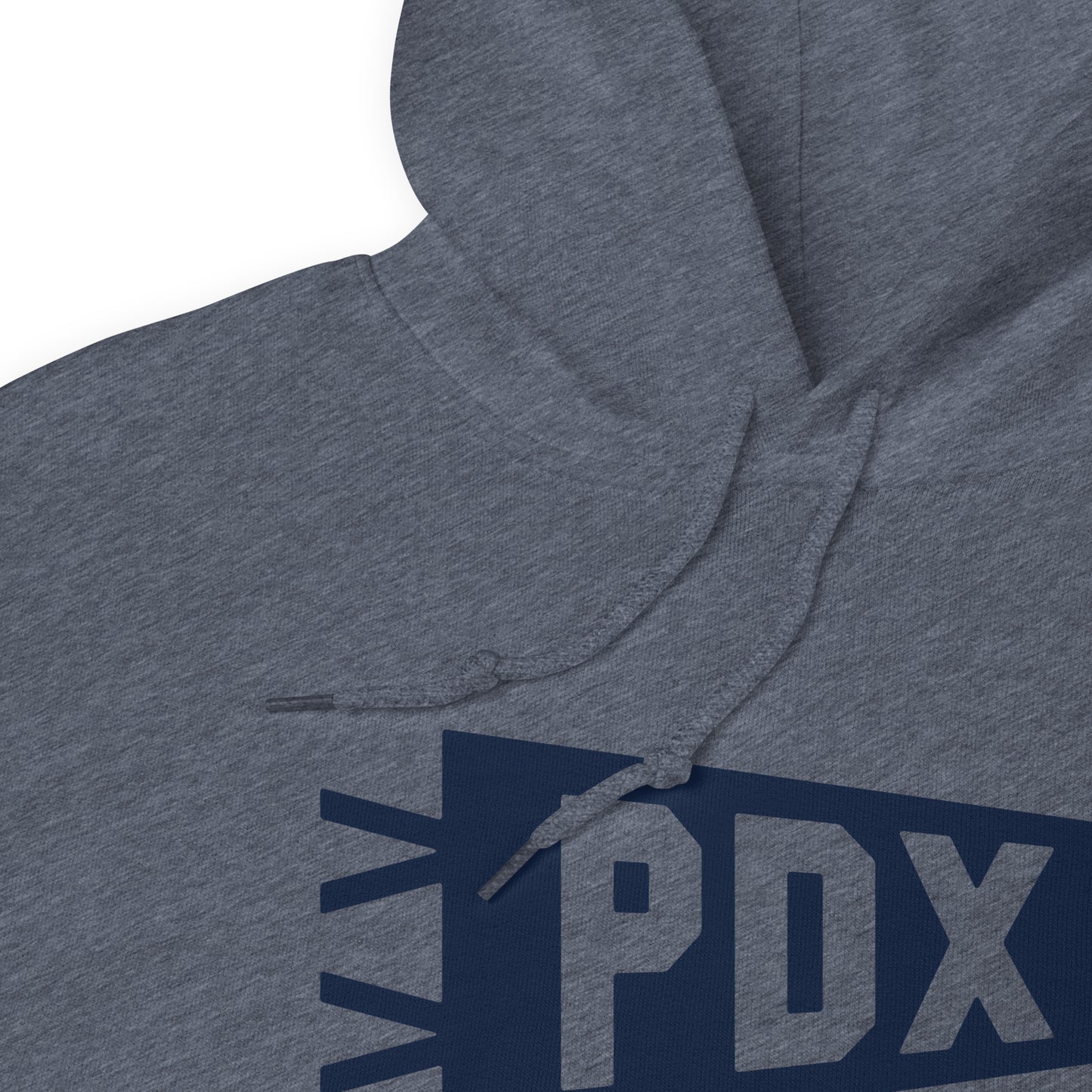 Airport Code Unisex Hoodie - Navy Blue Graphic • PDX Portland • YHM Designs - Image 06