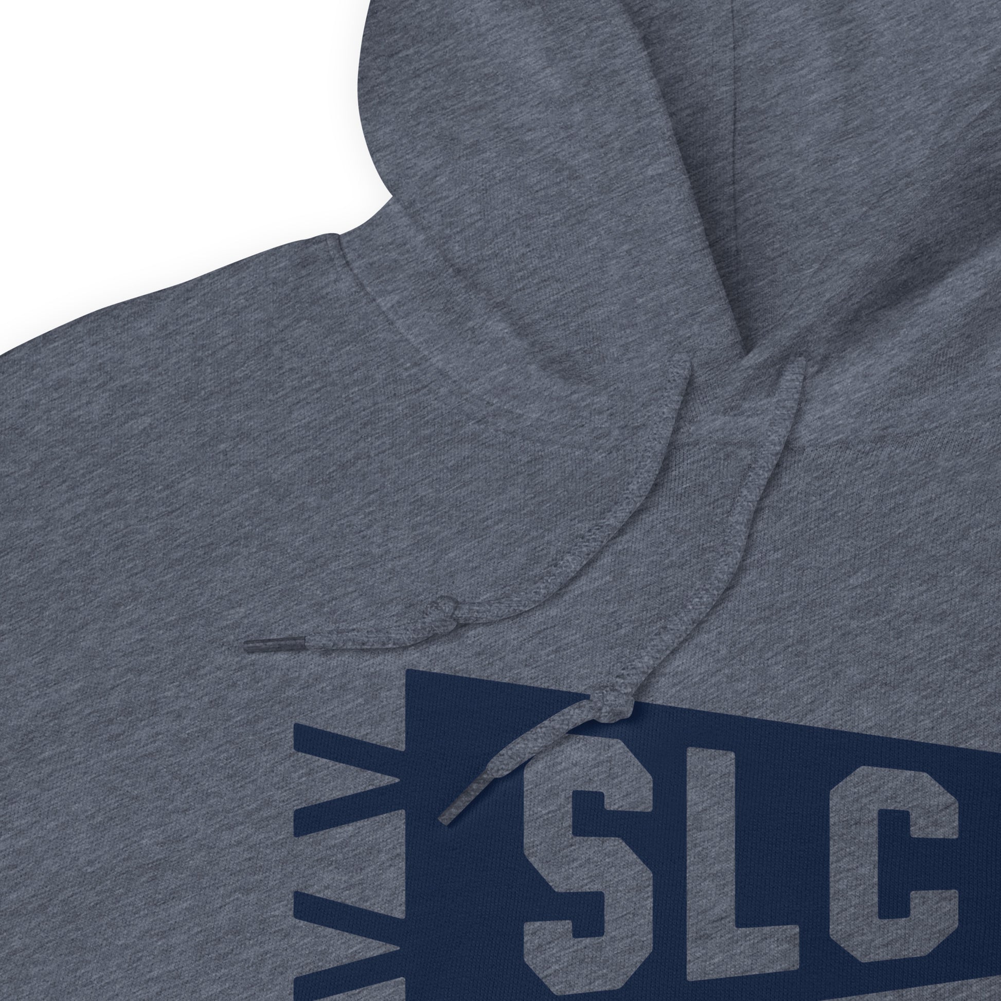Airport Code Unisex Hoodie - Navy Blue Graphic • SLC Salt Lake City • YHM Designs - Image 06