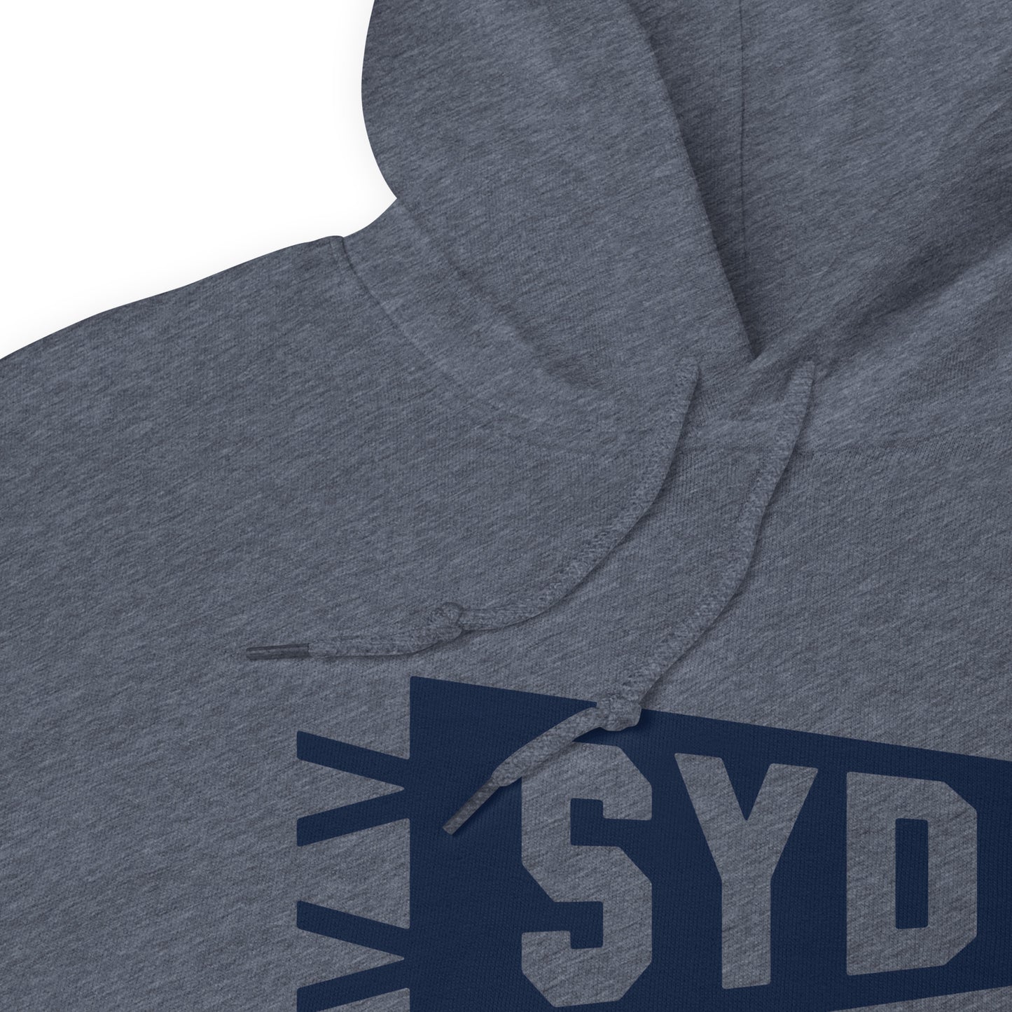 Airport Code Unisex Hoodie - Navy Blue Graphic • SYD Sydney • YHM Designs - Image 06
