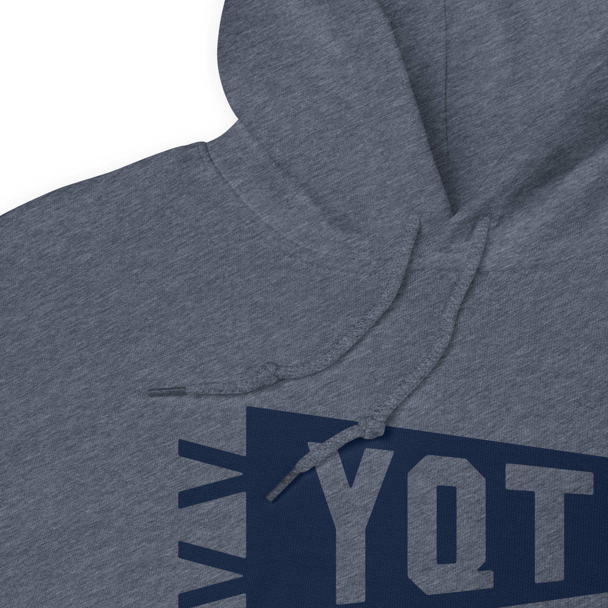 Airport Code Unisex Hoodie - Navy Blue Graphic • YQT Thunder Bay • YHM Designs - Image 06