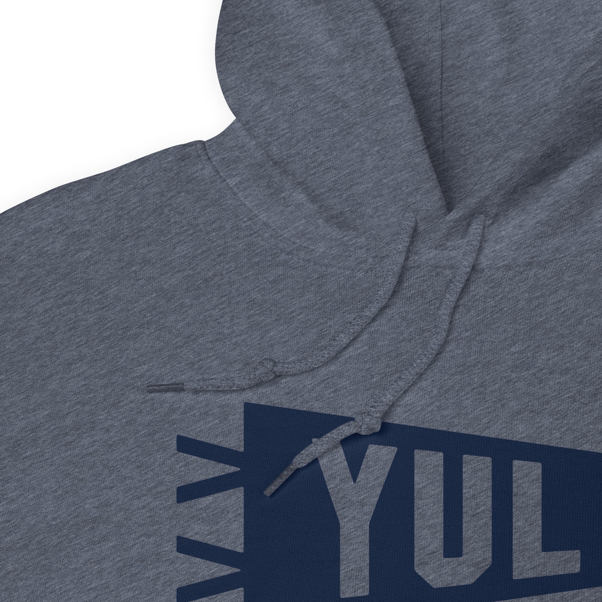 Airport Code Unisex Hoodie - Navy Blue Graphic • YUL Montreal • YHM Designs - Image 06