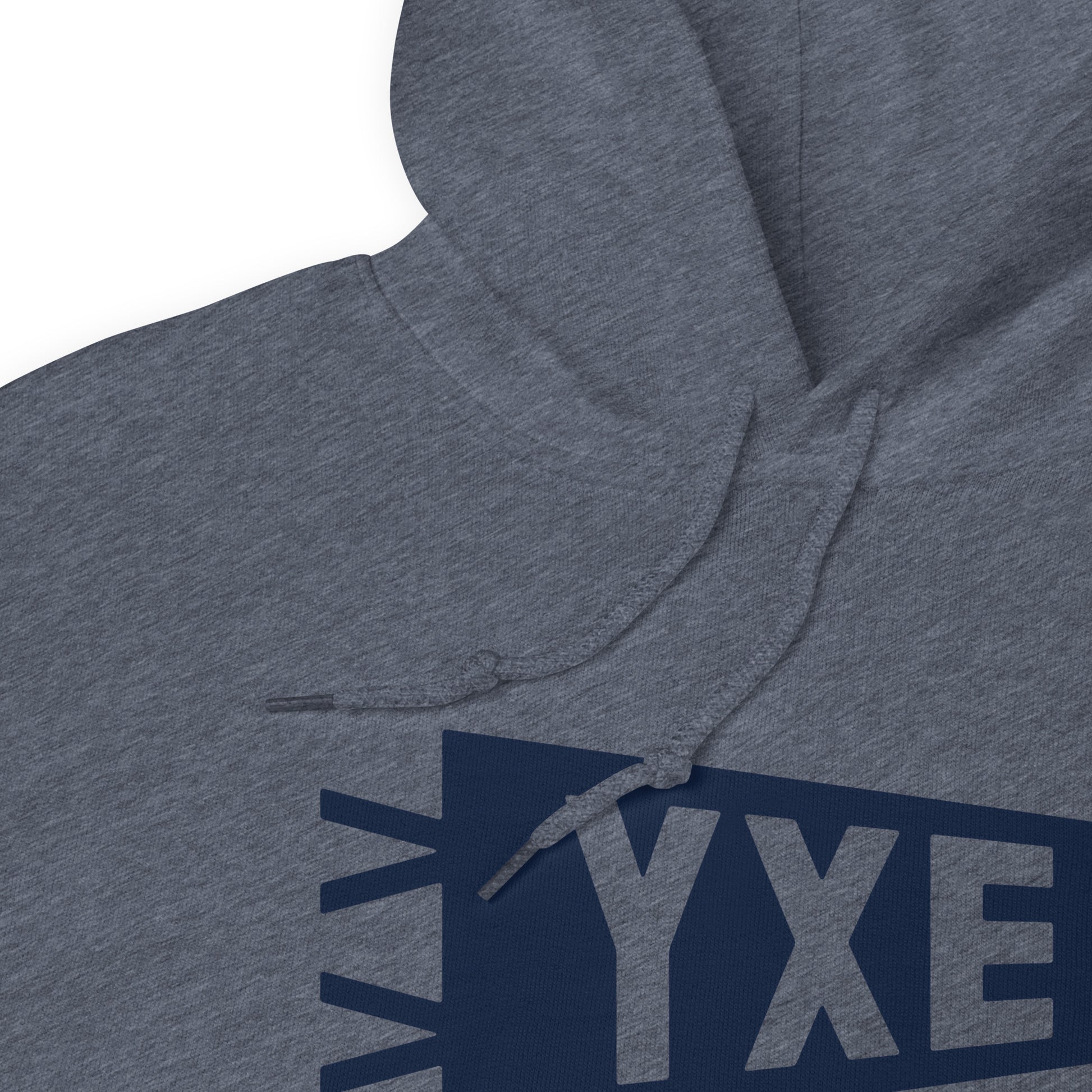 Airport Code Unisex Hoodie - Navy Blue Graphic • YXE Saskatoon • YHM Designs - Image 06