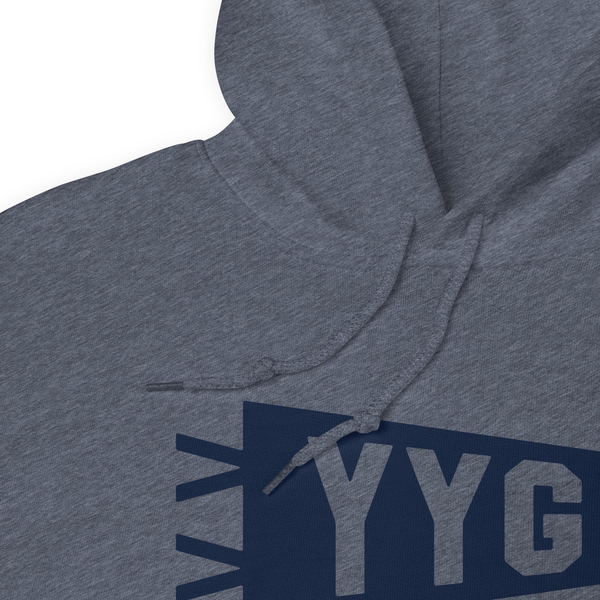 Airport Code Unisex Hoodie - Navy Blue Graphic • YYG Charlottetown • YHM Designs - Image 06